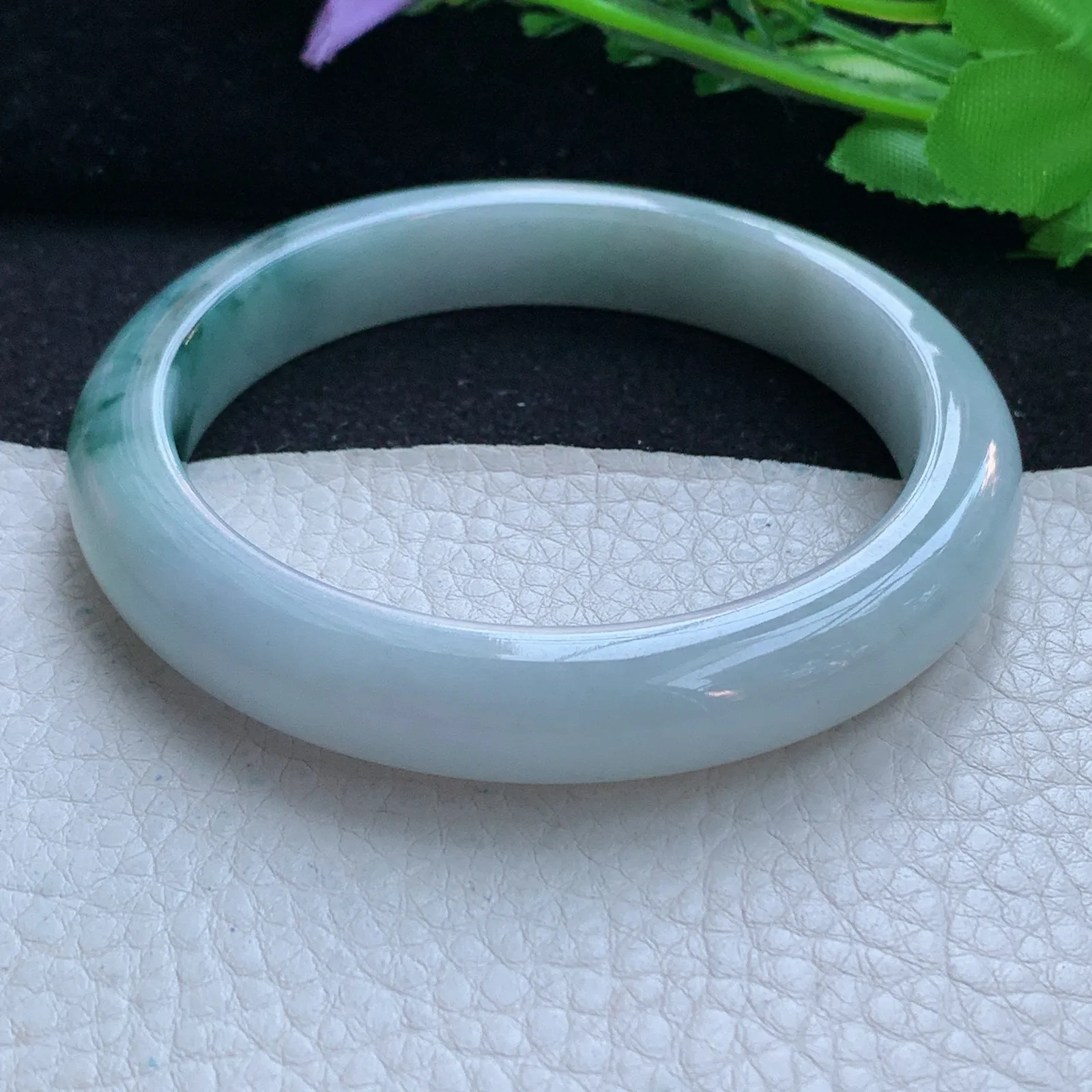 xc大圈口62*11.6*9平安镯 缅甸翡翠a货玉手镯飘花大气宽边珠宝玉手环