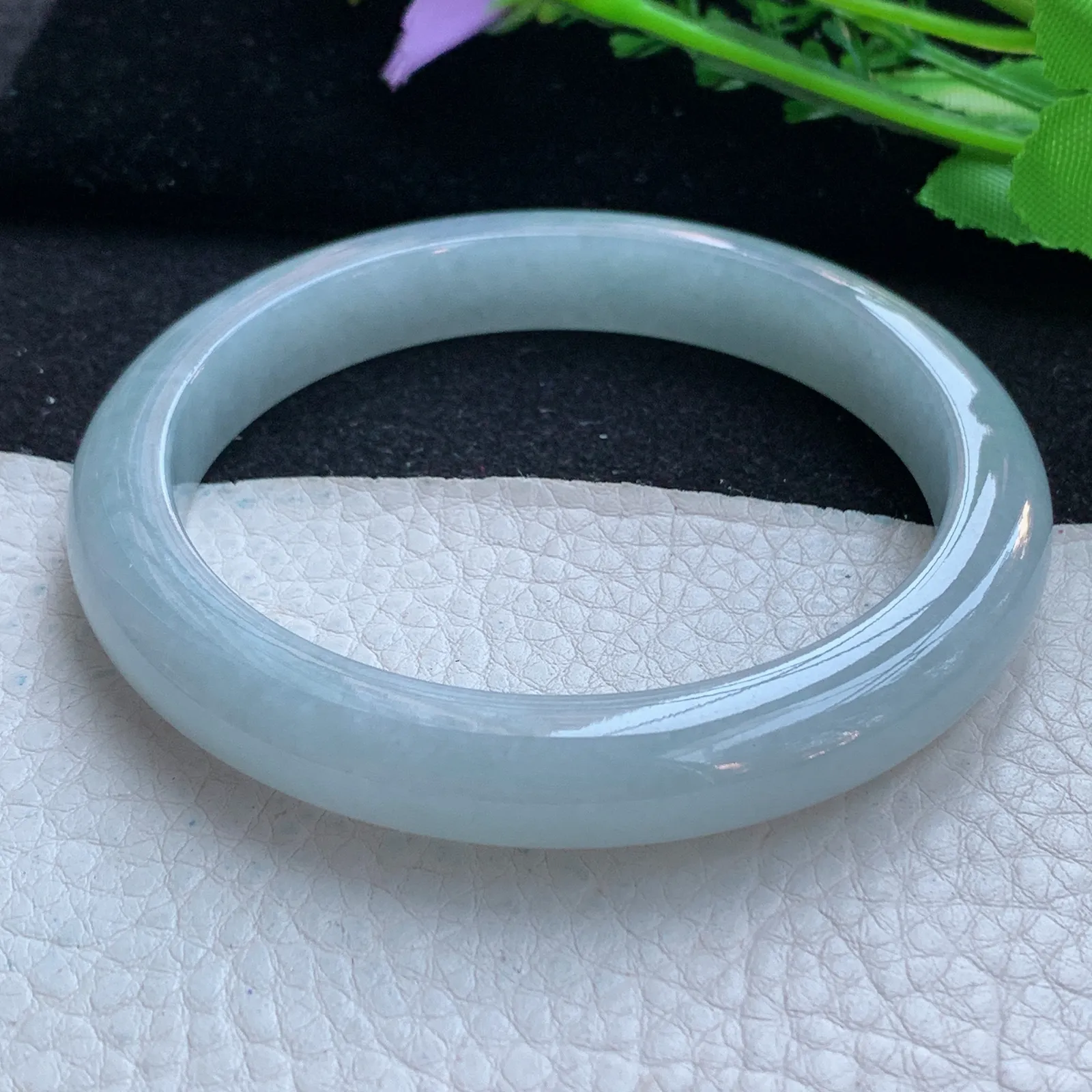 js大圈口62*10.3*8.6平安镯 缅甸翡翠a货玉手镯纯美宽边珠宝玉手环