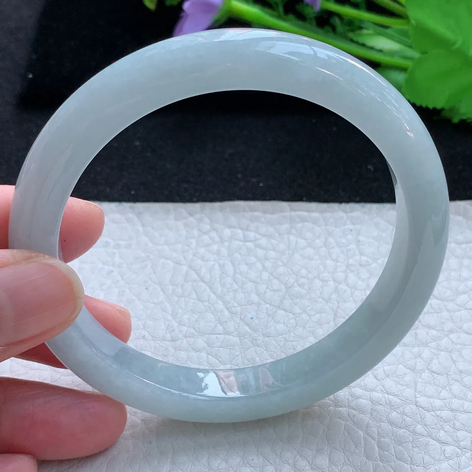 js大圈口62*10.3*8.6平安镯 缅甸翡翠a货玉手镯纯美宽边珠宝玉手环