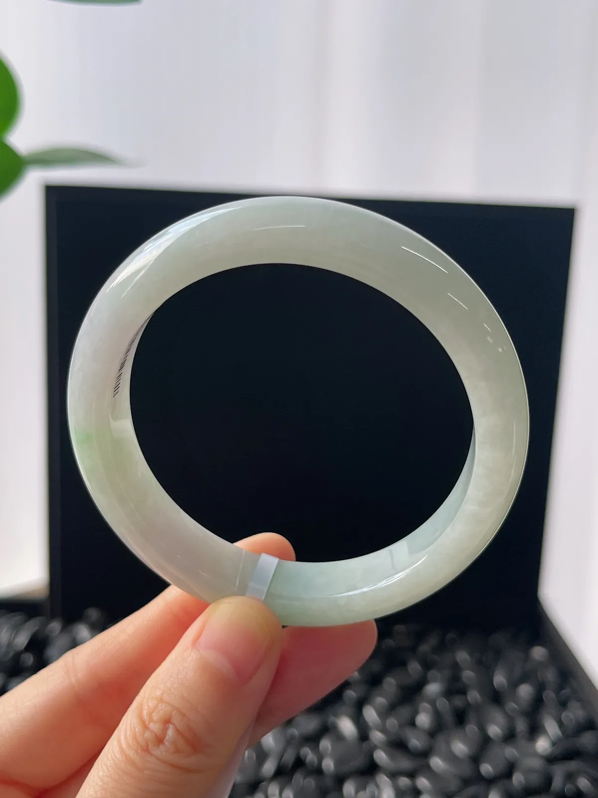 正圈55.4圈口，翡翠冰糯种飘花手镯