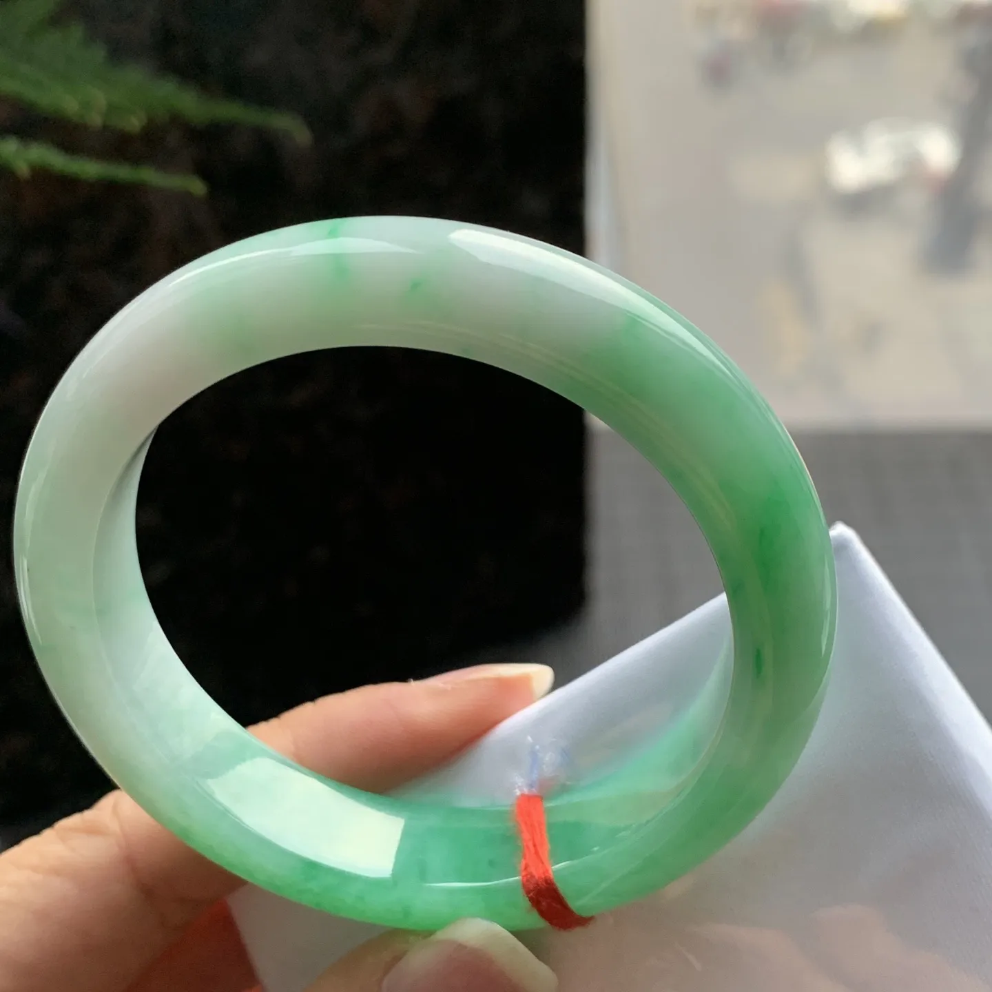 正圈一大节阳绿 无瑕 尺寸:53.3/12.2/8.7 色好🥰🥰