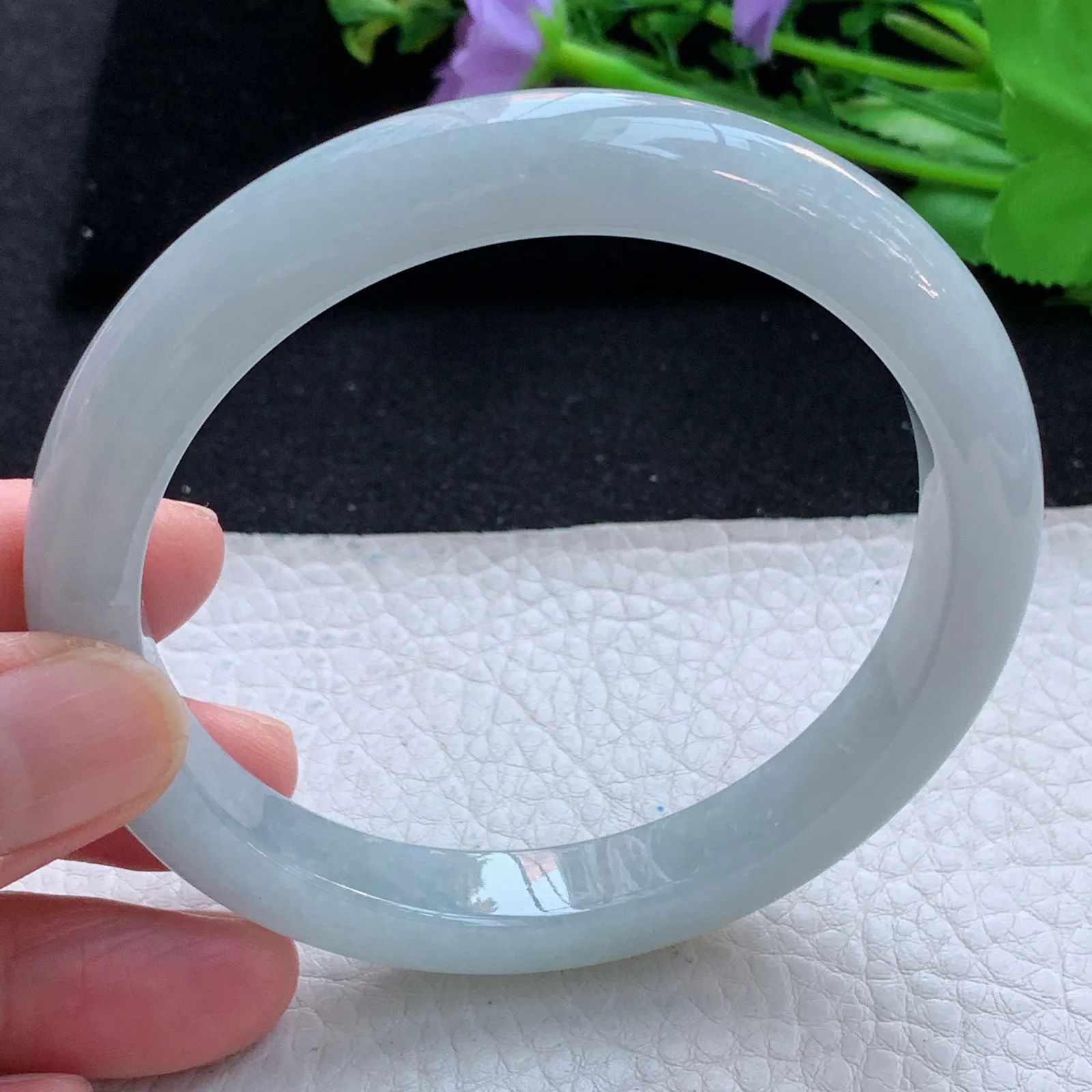 js大圈口62*10.3*8.6平安镯 缅甸翡翠a货玉手镯纯美宽边珠宝玉手环