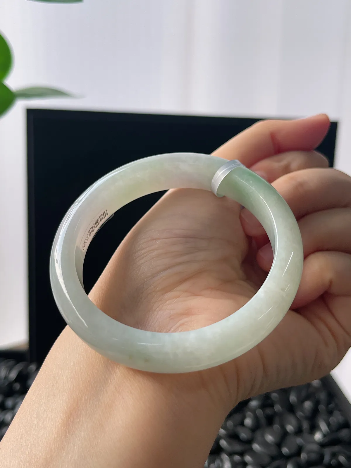 正圈55.4圈口，翡翠冰糯种飘花手镯