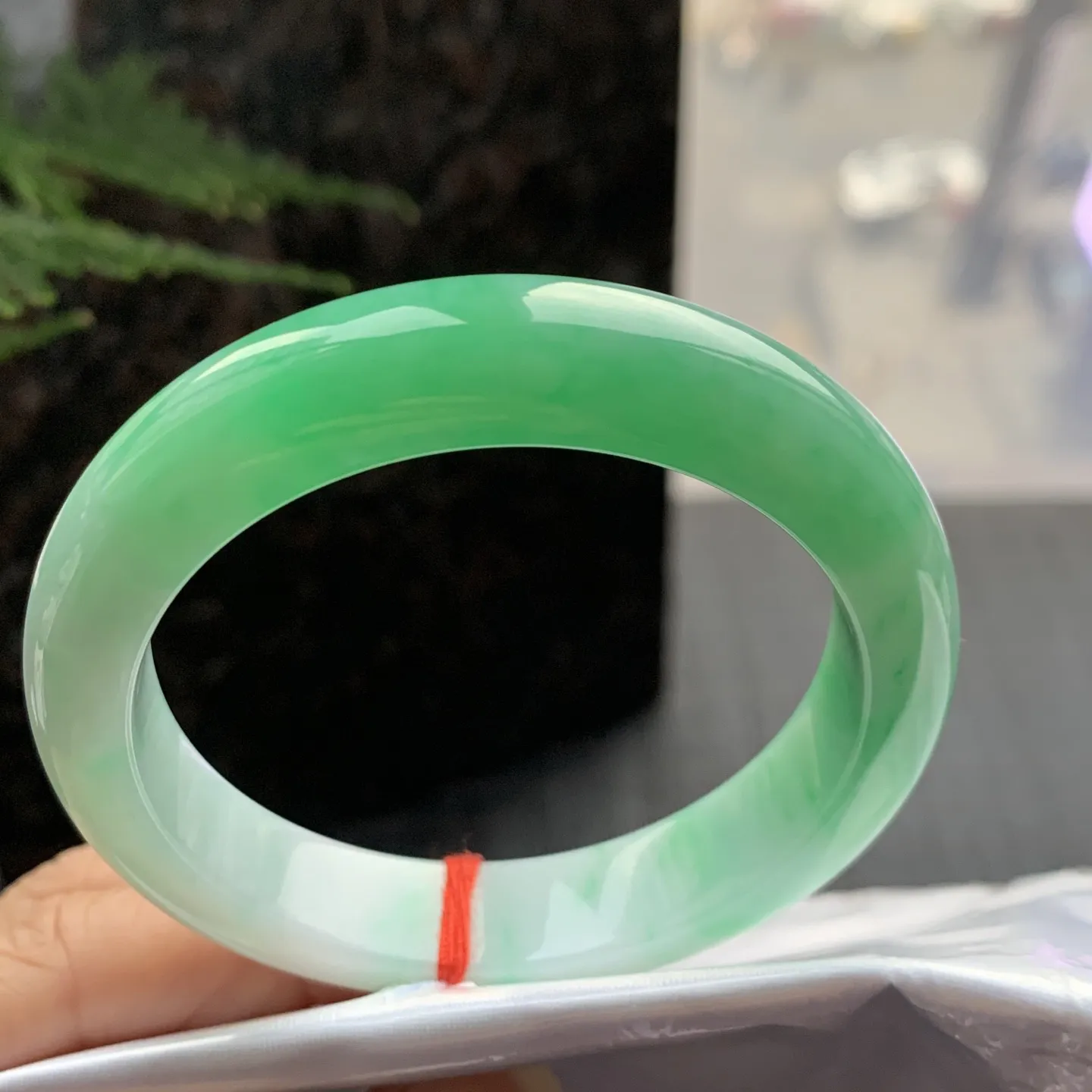 正圈一大节阳绿 无瑕 尺寸:53.3/12.2/8.7 色好🥰🥰