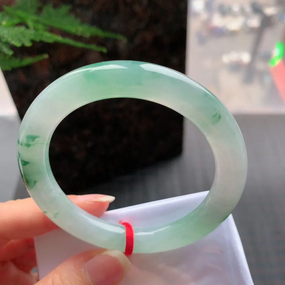 圆条高冰绿花 内圈细纹 尺寸:57.7/9.5 种色兼备🥰🥰