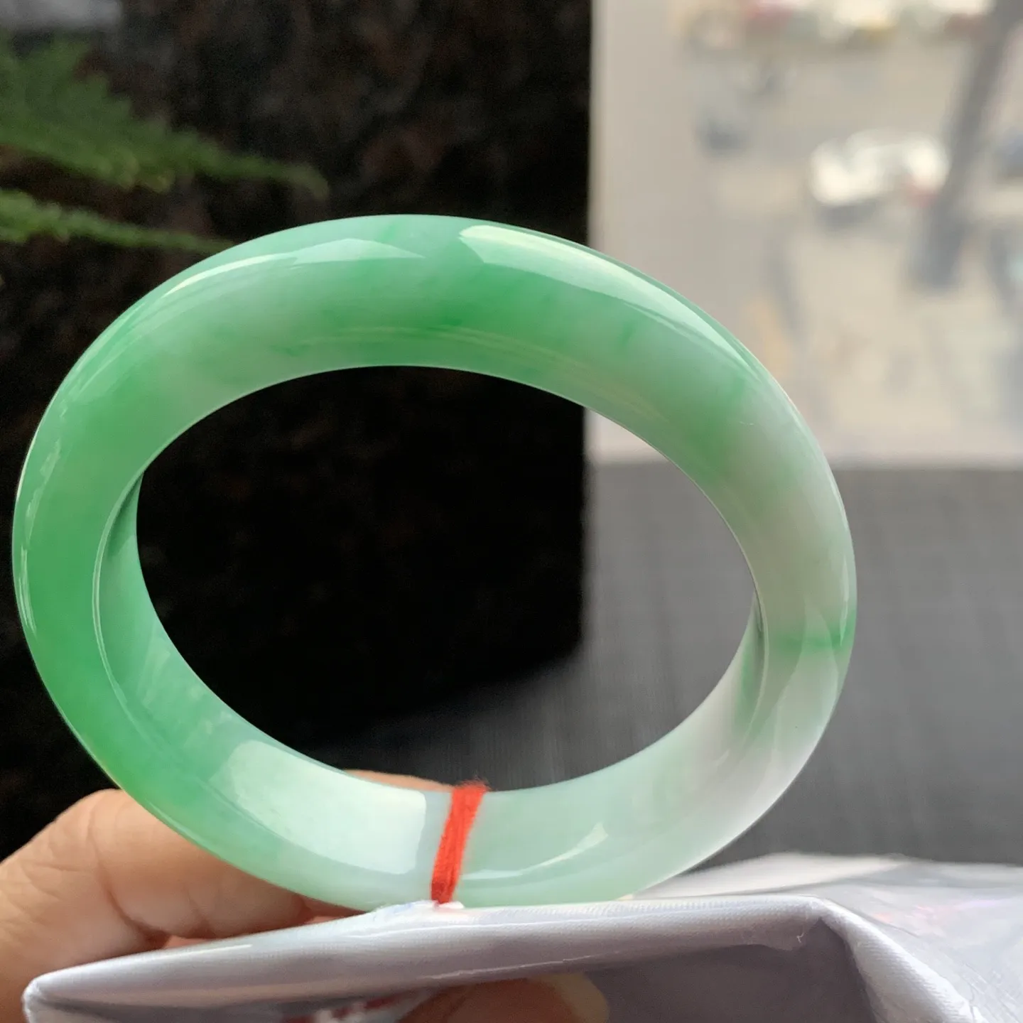 正圈一大节阳绿 无瑕 尺寸:53.3/12.2/8.7 色好🥰🥰