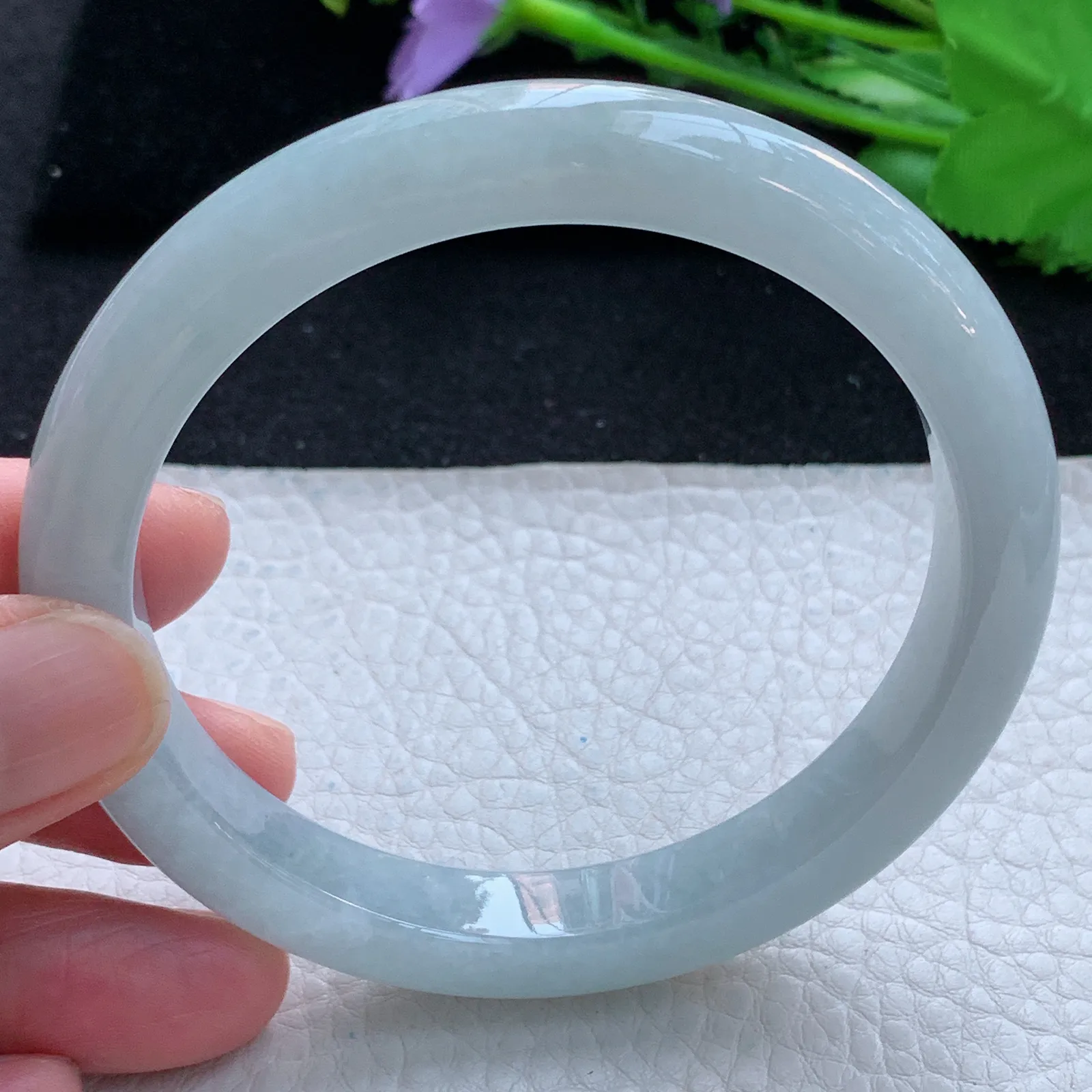 js大圈口62*10.3*8.6平安镯 缅甸翡翠a货玉手镯纯美宽边珠宝玉手环