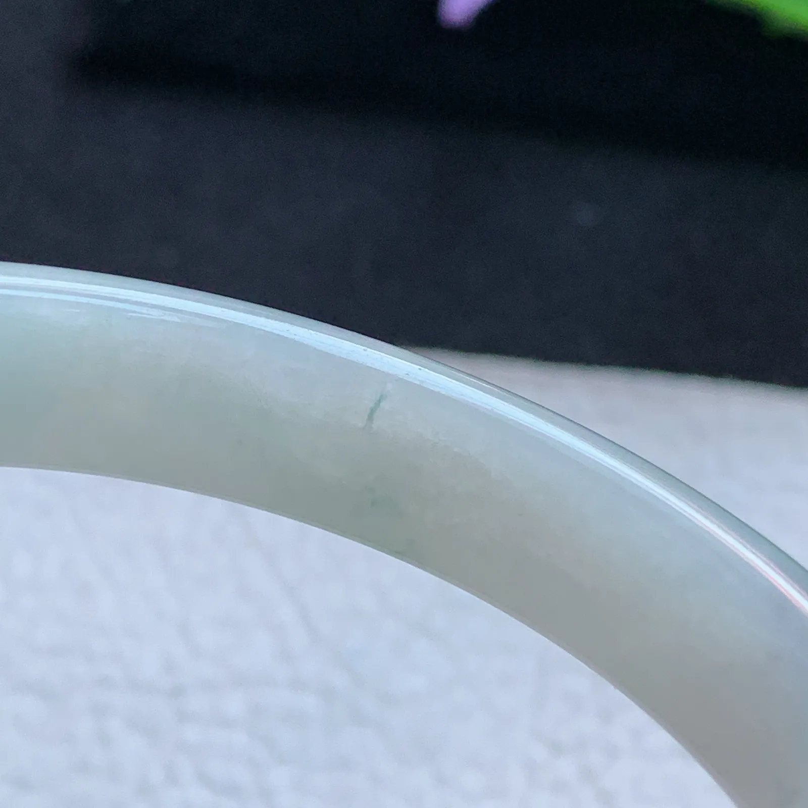 xx自然光56*10.6*7.3平安镯 缅甸翡翠a货玉手镯冰飘花宽边玉手环