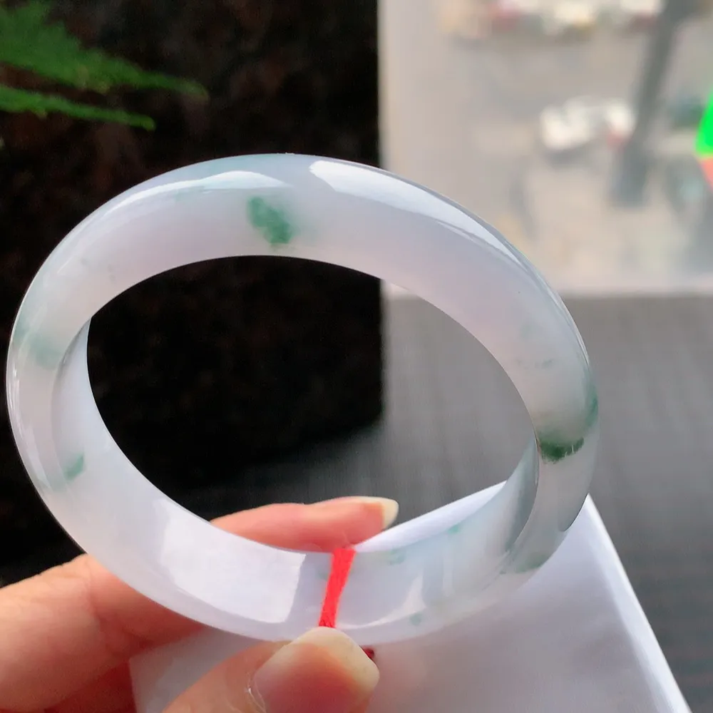 正圈高冰紫飘花 无瑕 尺寸:57.6/14.7/7.6花美 种水好