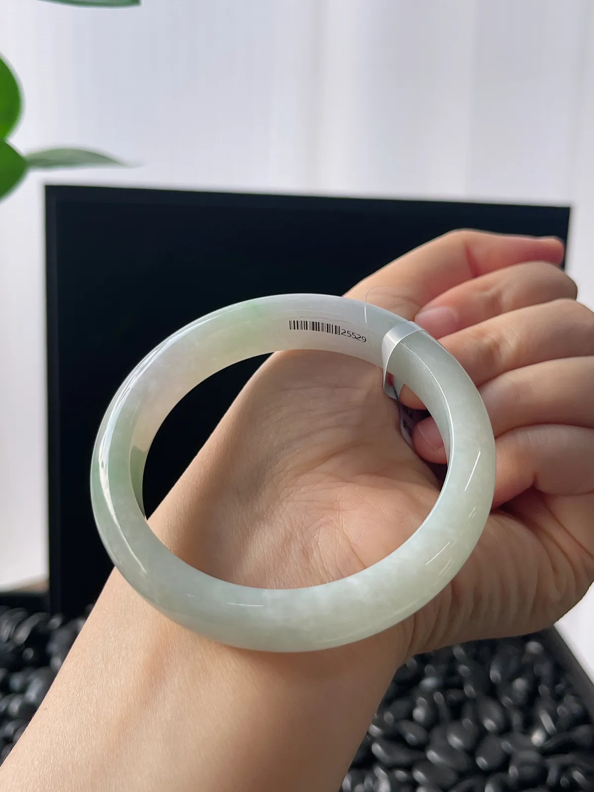 正圈55.4圈口，翡翠冰糯种飘花手镯