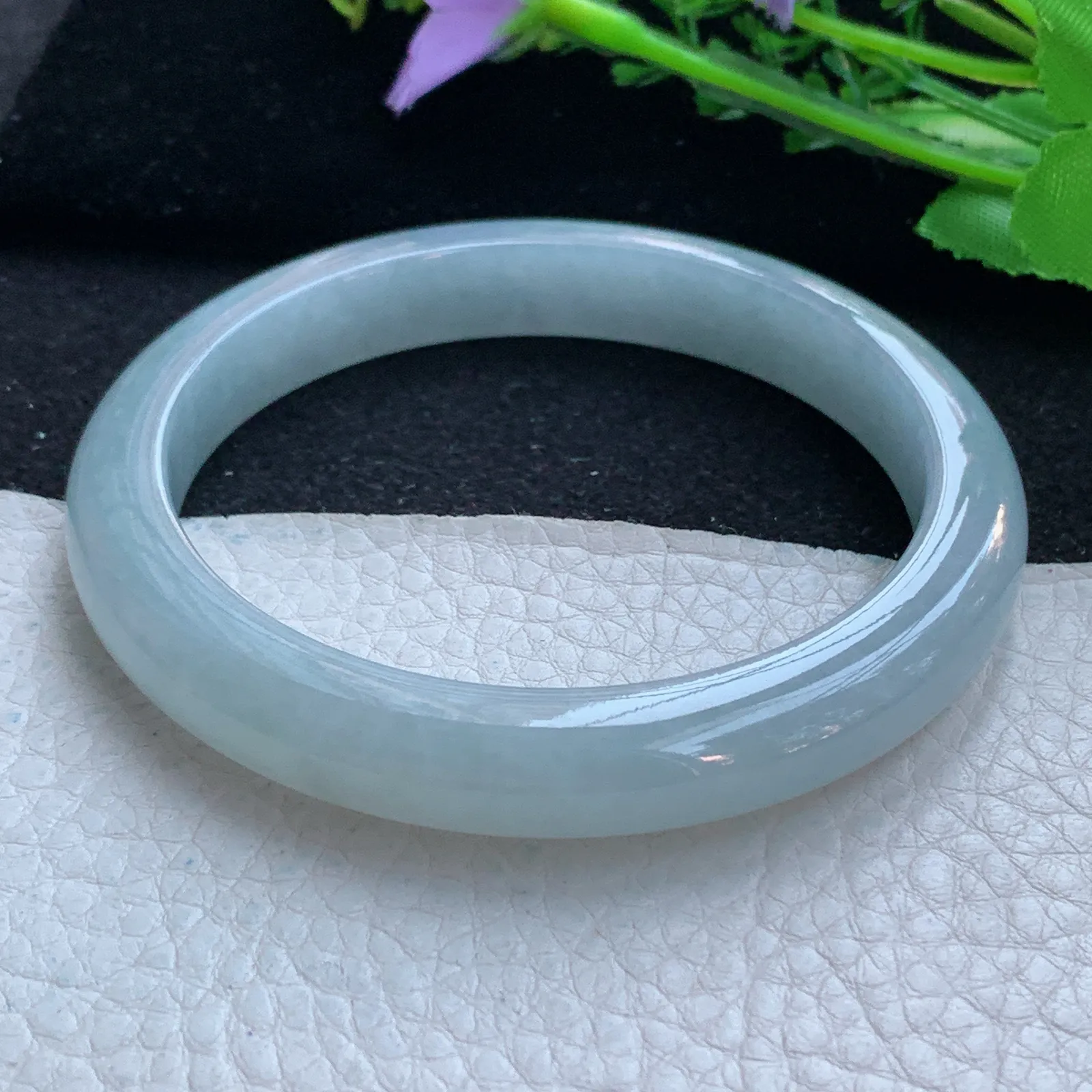 js大圈口62*10.3*8.6平安镯 缅甸翡翠a货玉手镯纯美宽边珠宝玉手环