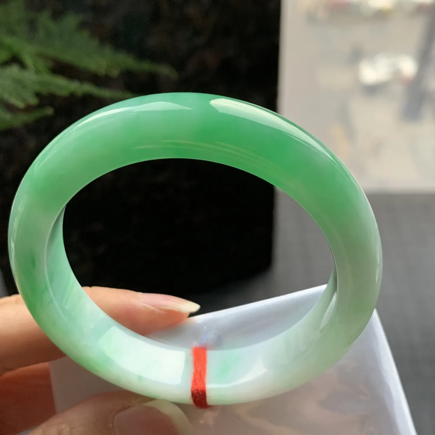 正圈一大节阳绿 无瑕 尺寸:53.3/12.2/8.7 色好🥰🥰