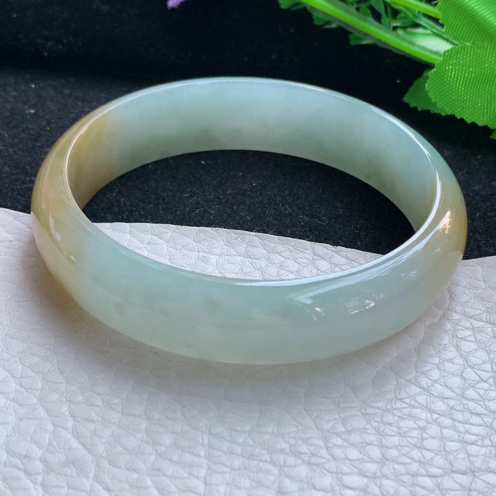 mq大圈口30*15*6.3轮胎镯 缅甸翡翠a货玉手镯冰双彩宽边玉手环