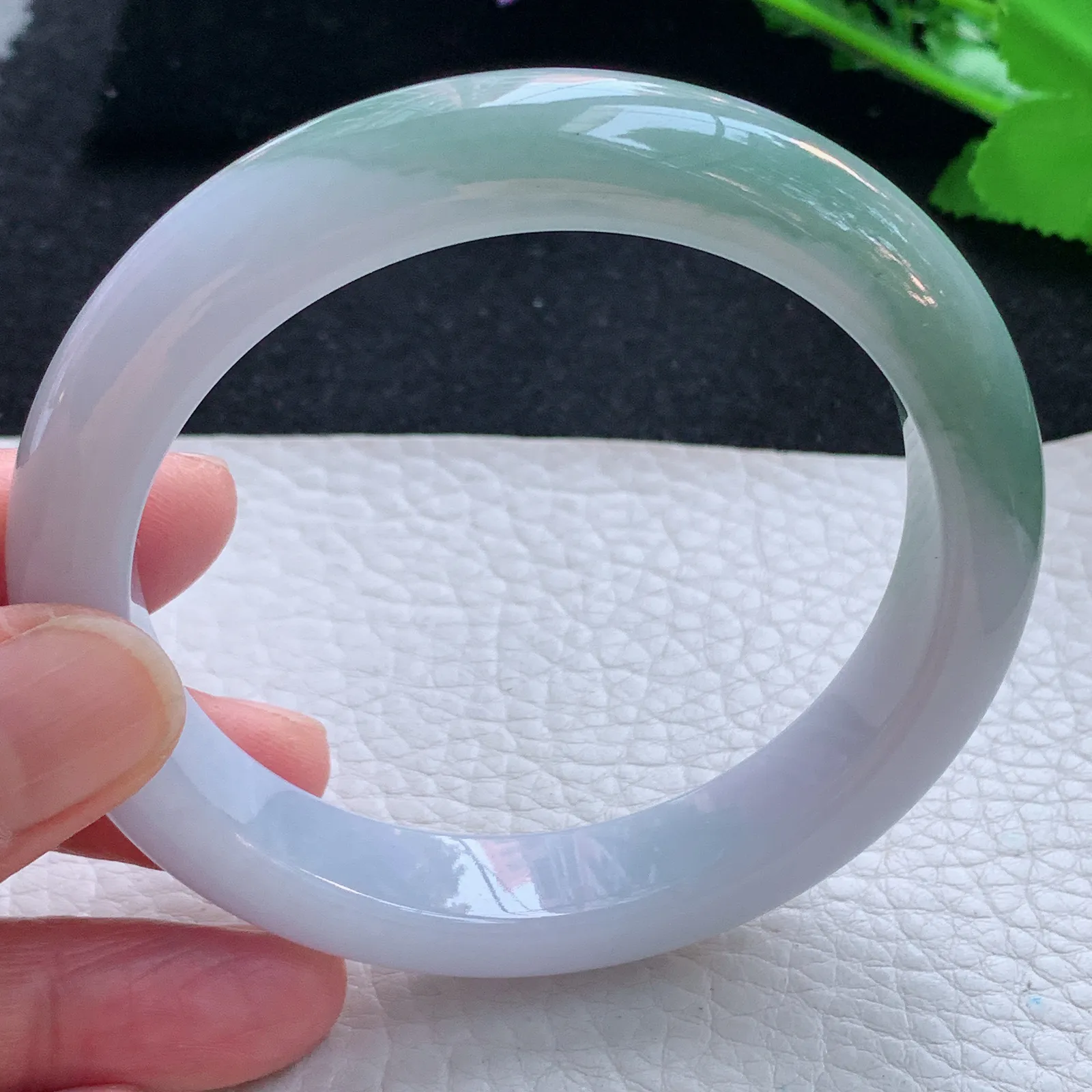 z大圈口60*12*9平安镯 缅甸翡翠a货玉手镯双彩宽边玉手环 平安镯