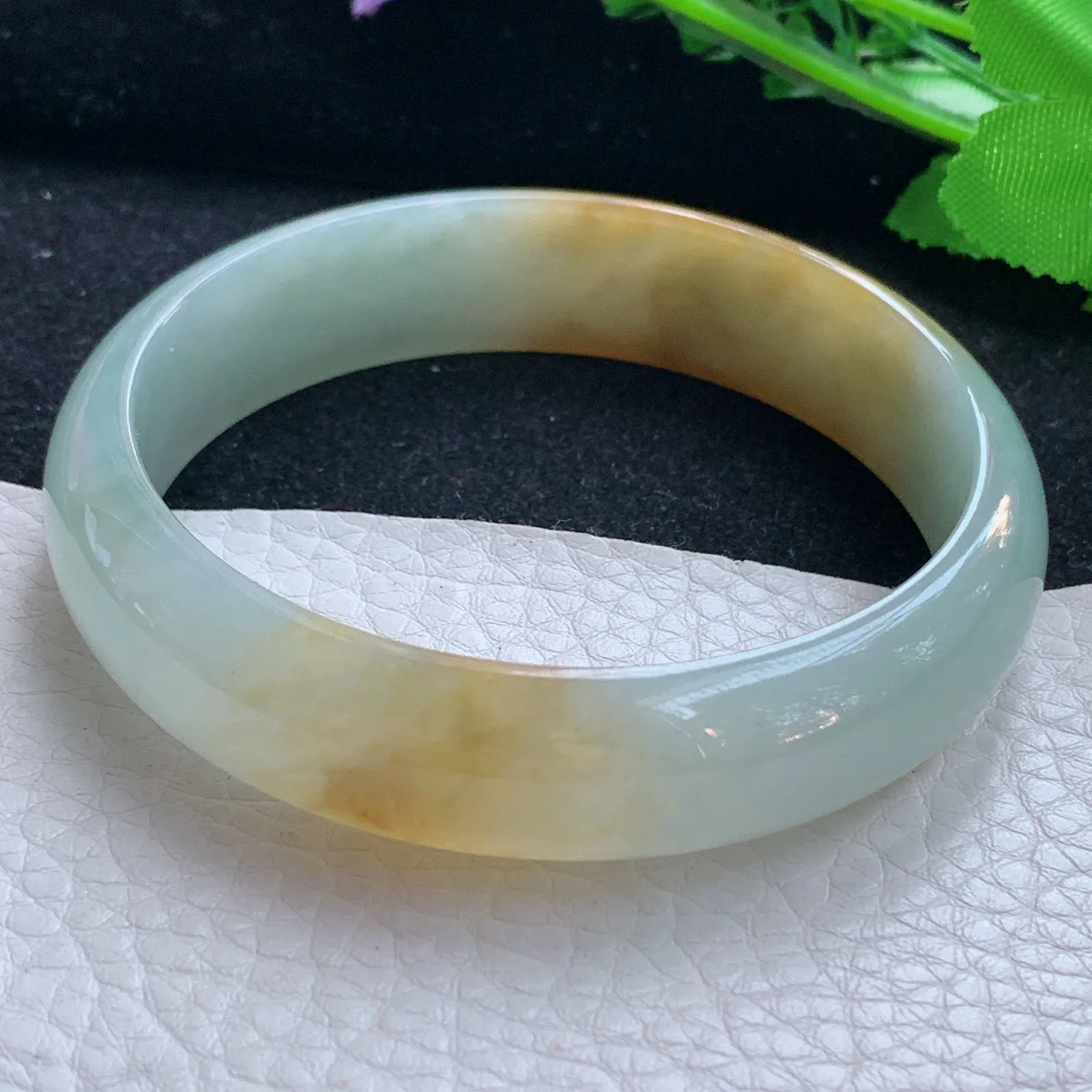 mq大圈口30*15*6.3轮胎镯 缅甸翡翠a货玉手镯冰双彩宽边玉手环