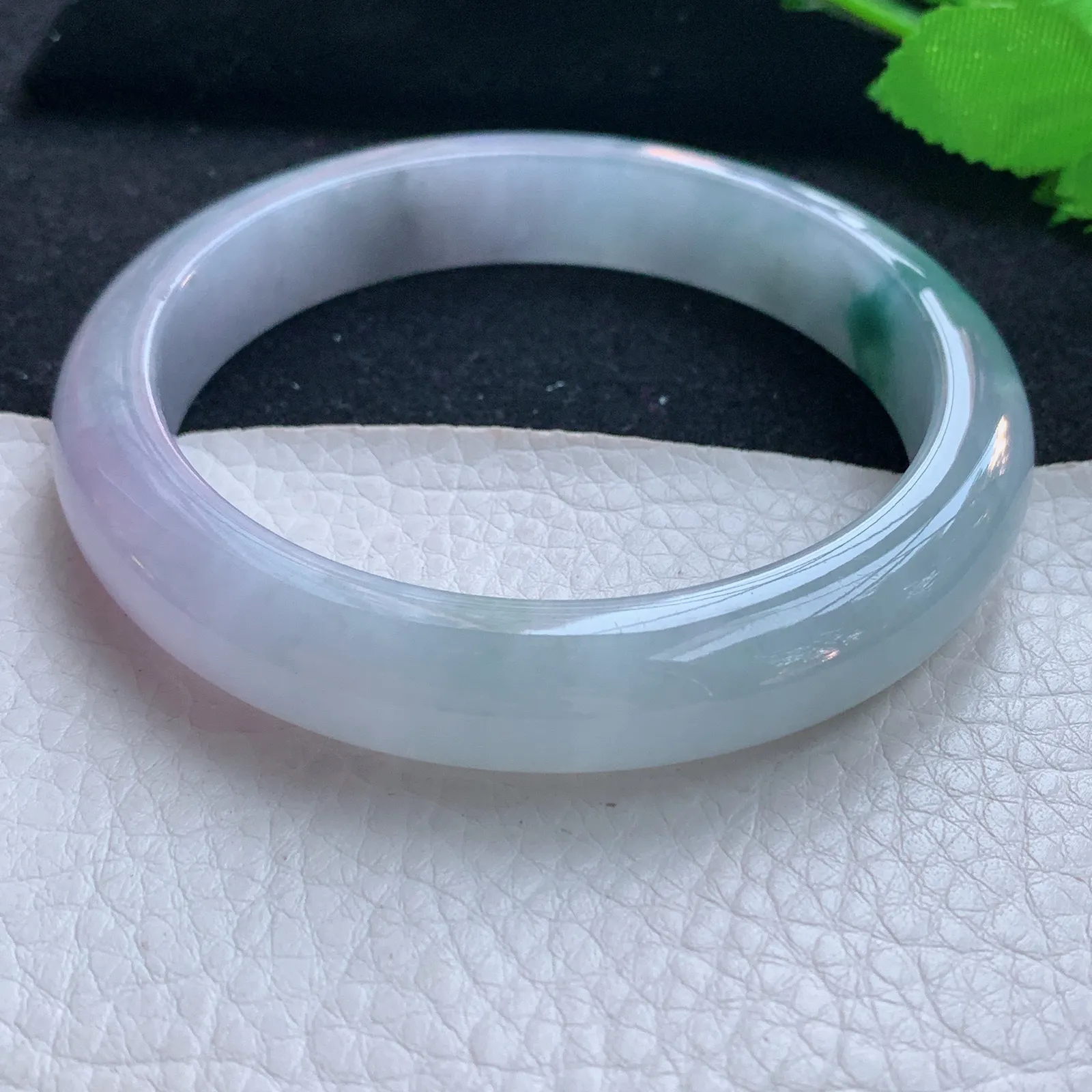 ll大圈口60.5*12*9平安镯 缅甸翡翠a货玉手镯飘花大气宽边玉手环