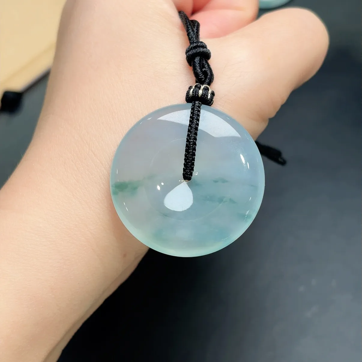 冰飘花平安扣 尺寸35.7-6.2