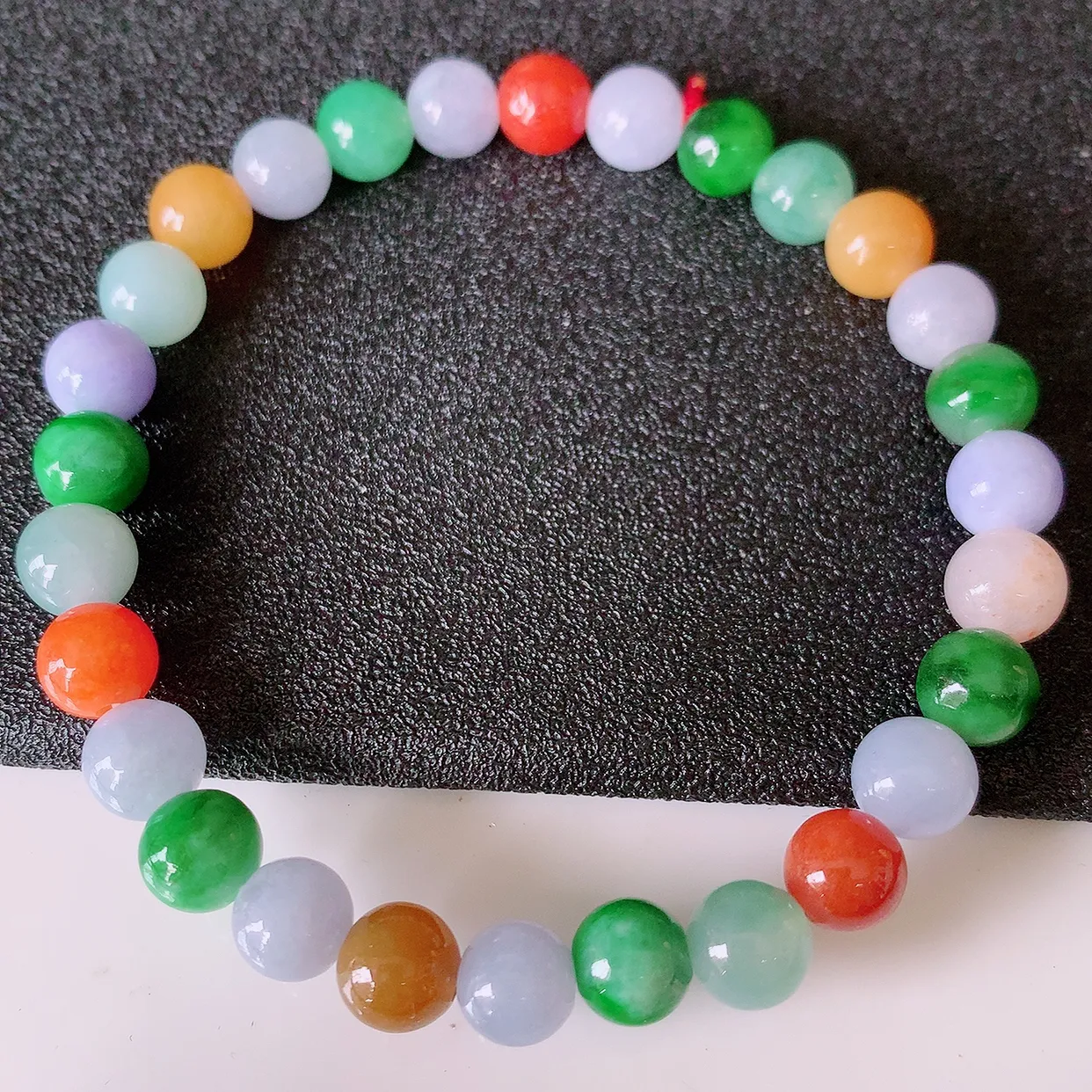 自然光实拍，冰润多宝翡翠手链，多彩翡翠手串，颜色丰富，料子细腻，高档大气，自戴送礼佳品！#46.22