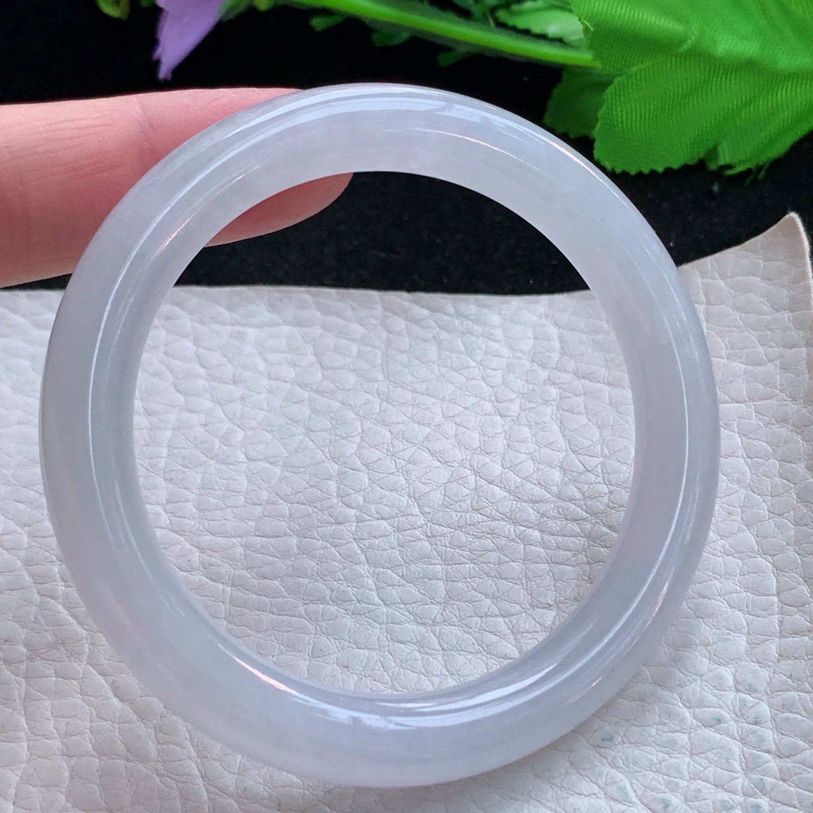 yh小圈口52*9*8.6叮当镯 翡翠a货玉手镯冰纯灵动圆条玉手环 美人镯