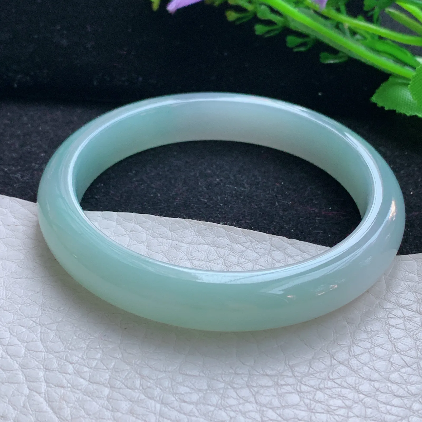 xx自然光59*11*8.2平安镯 缅甸翡翠a货玉手镯冰晴宽边玉手环