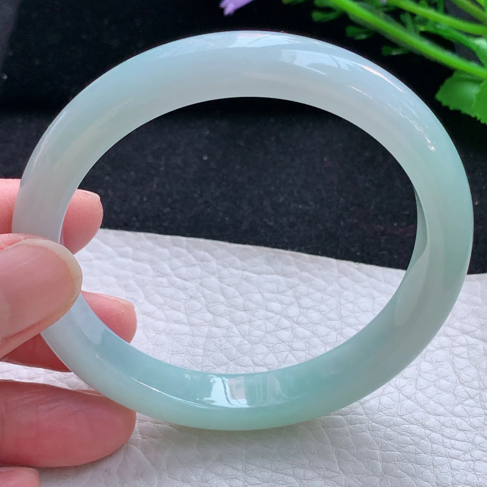 xx自然光59*11*8.2平安镯 缅甸翡翠a货玉手镯冰晴宽边玉手环