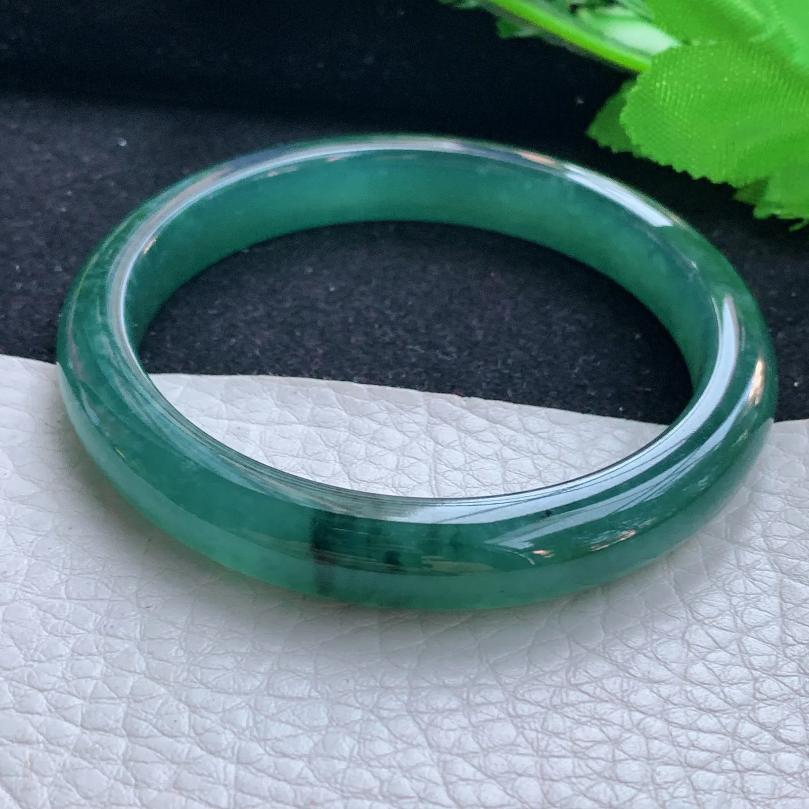 mq自然光56.5*10.8*7.2平安镯 翡翠a货玉手镯冰蓝秀气宽边玉手环