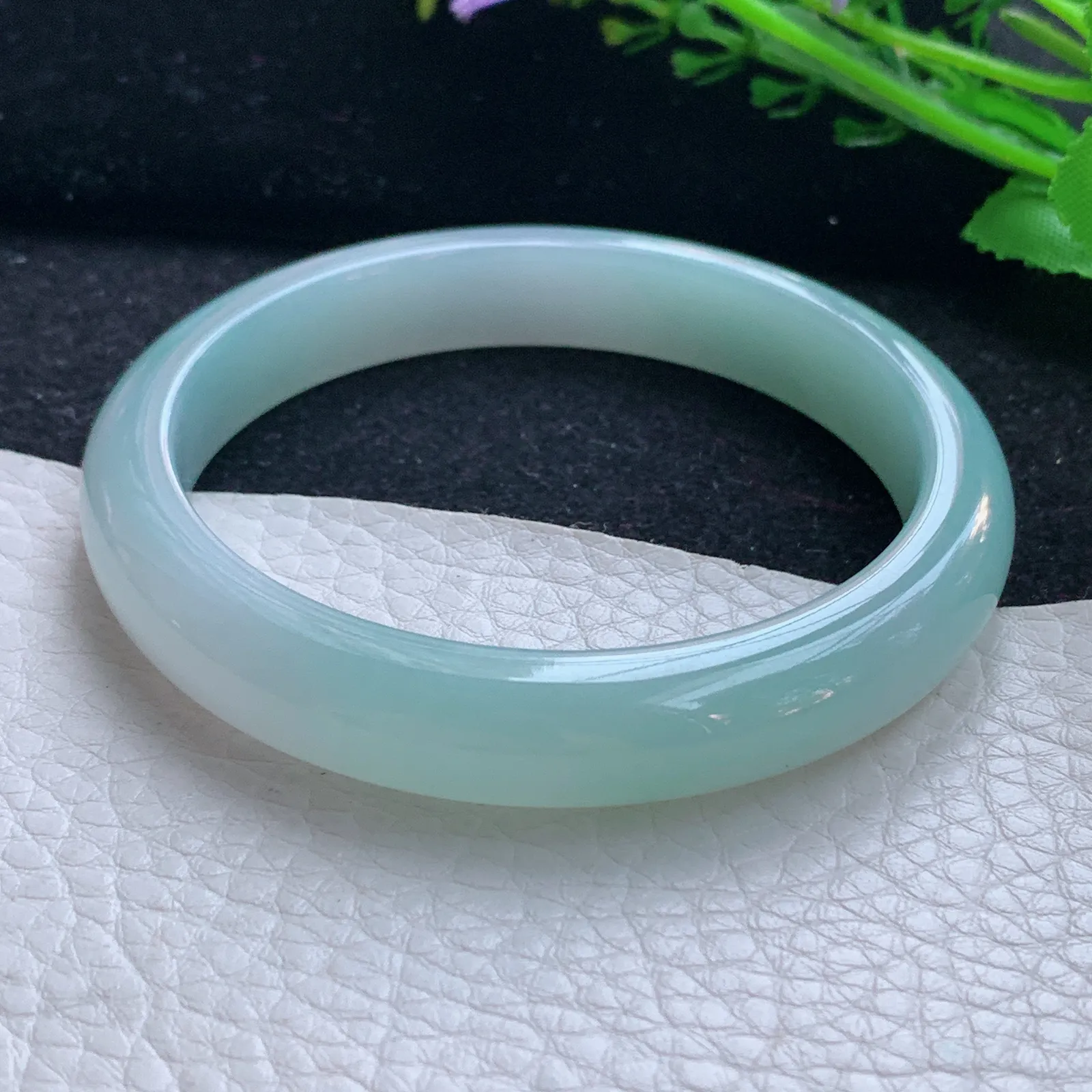 xx自然光59*11*8.2平安镯 缅甸翡翠a货玉手镯冰晴宽边玉手环