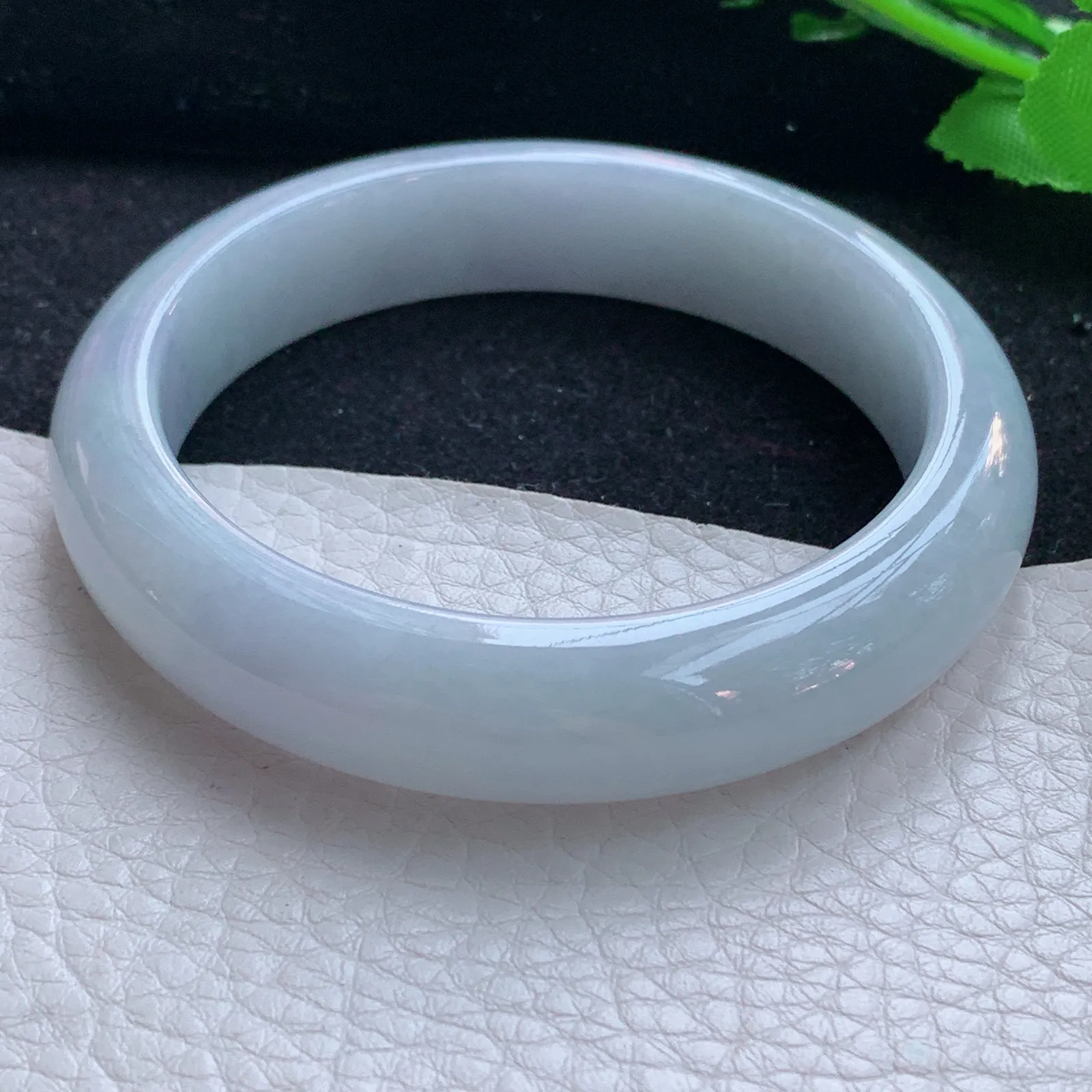 xx自然光57*13.5*8.5平安镯 缅甸翡翠a货玉手镯纯美宽边玉手环