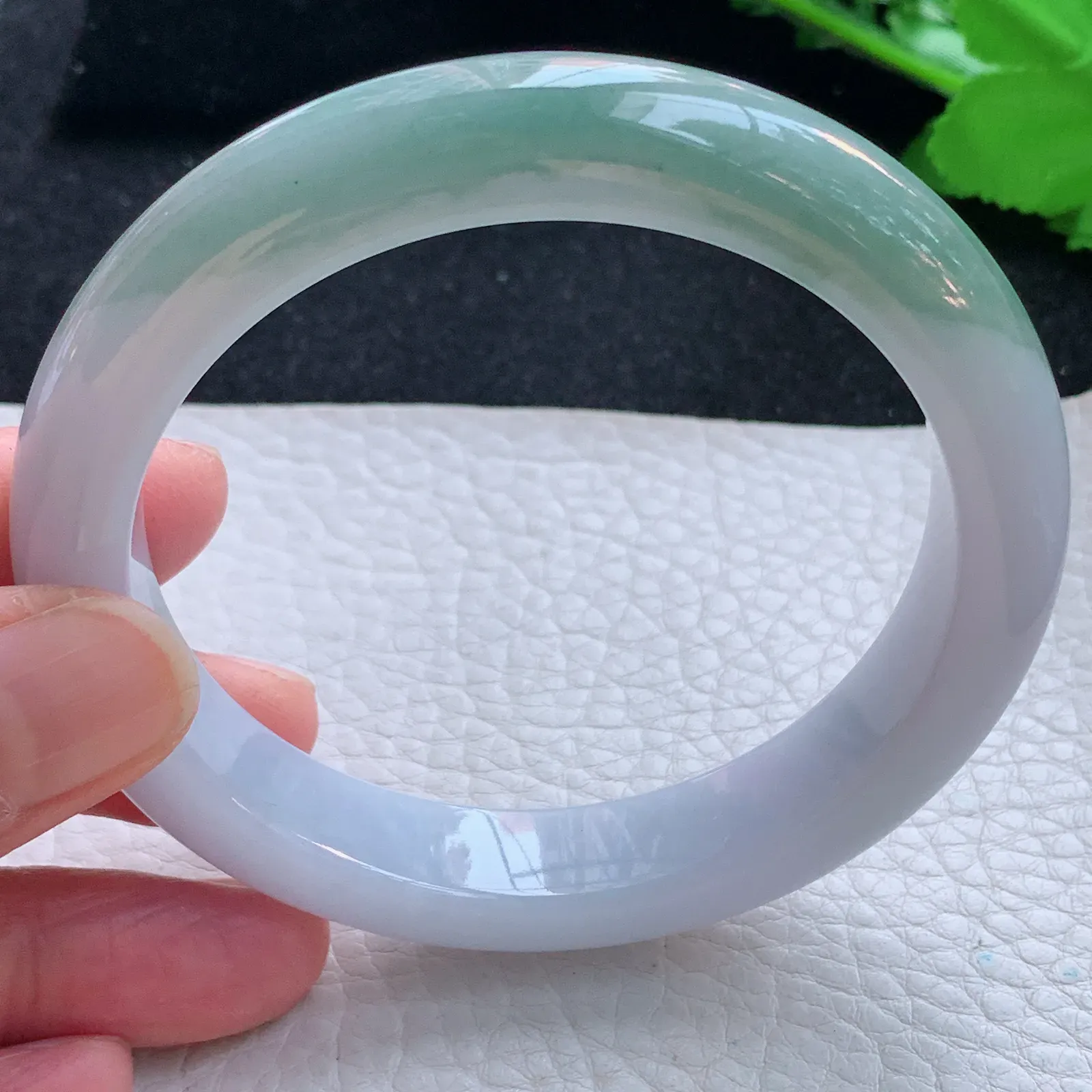 z大圈口60*12*9平安镯 缅甸翡翠a货玉手镯双彩宽边玉手环 平安镯