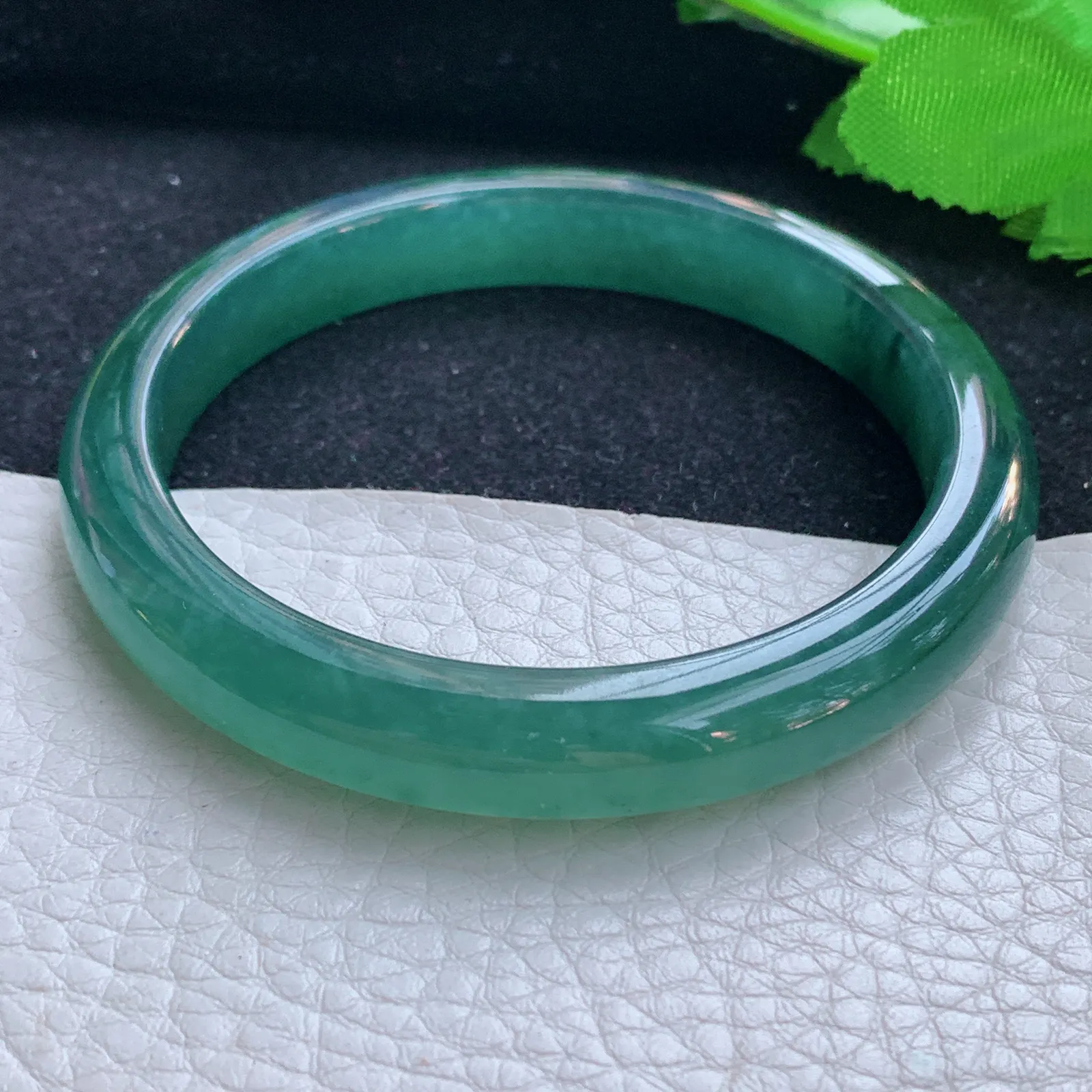 mq自然光56.5*10.8*7.2平安镯 翡翠a货玉手镯冰蓝秀气宽边玉手环