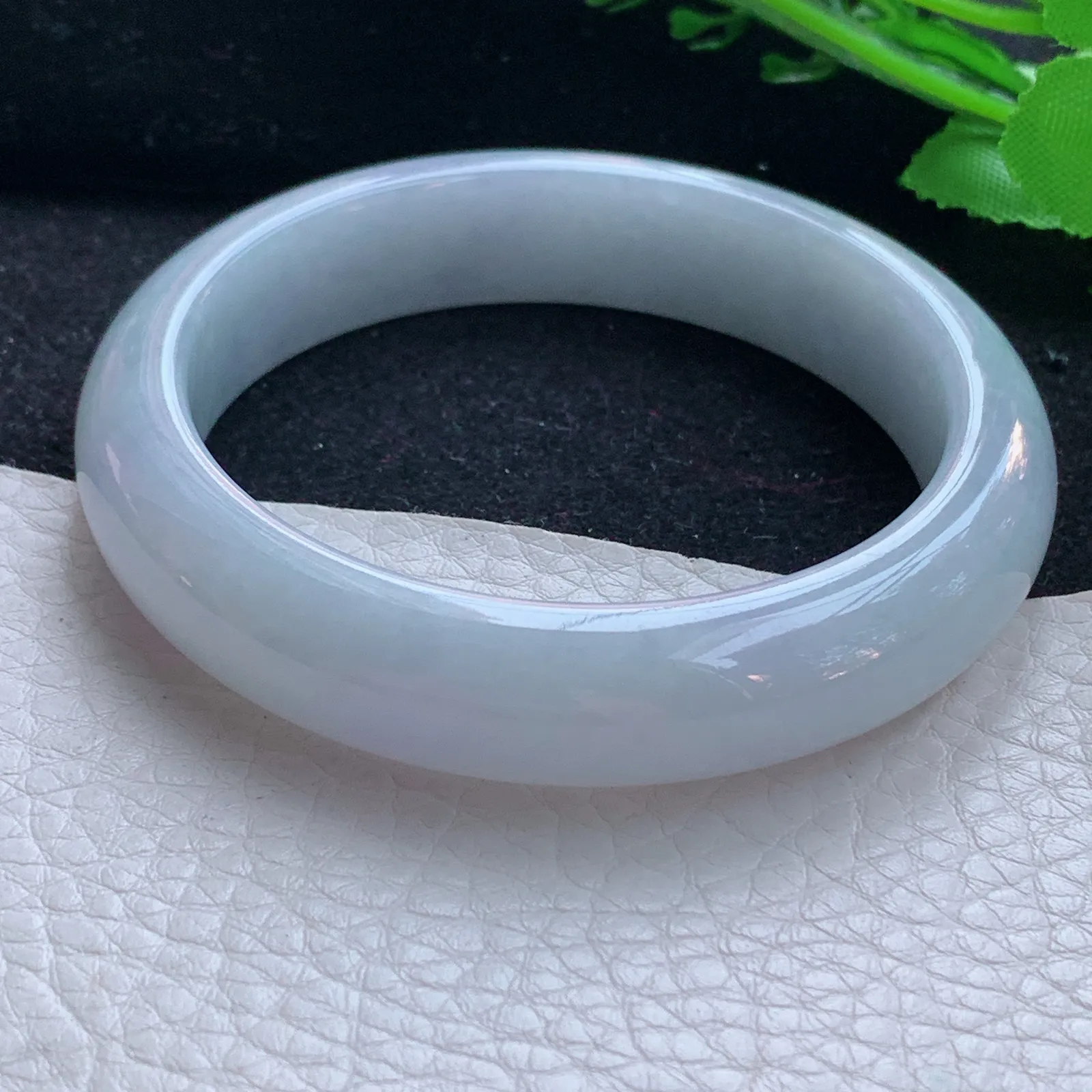 xx自然光57*13.5*8.5平安镯 缅甸翡翠a货玉手镯纯美宽边玉手环