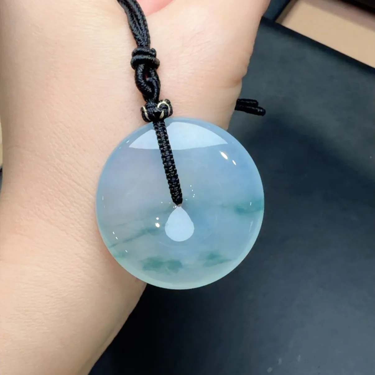 冰飘花平安扣 尺寸35.7-6.2