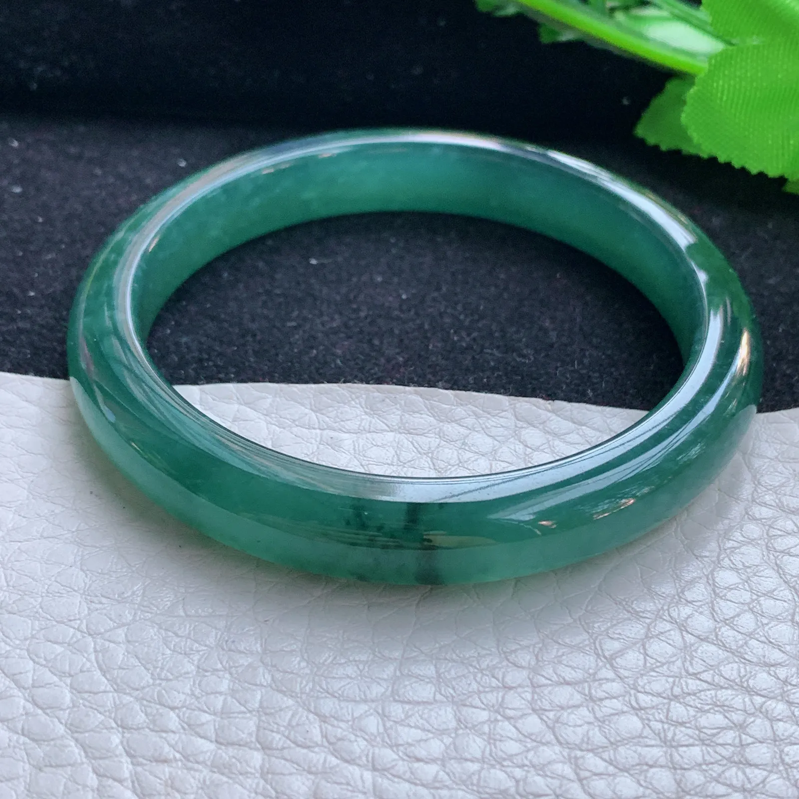 mq自然光56.5*10.8*7.2平安镯 翡翠a货玉手镯冰蓝秀气宽边玉手环