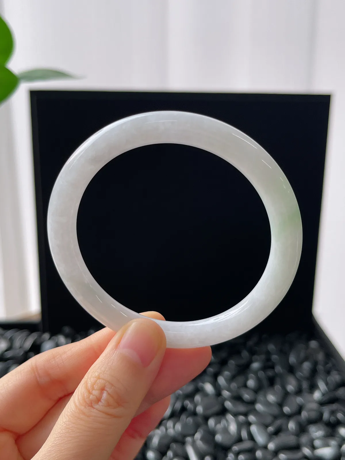 圆镯55圈口，翡翠手镯