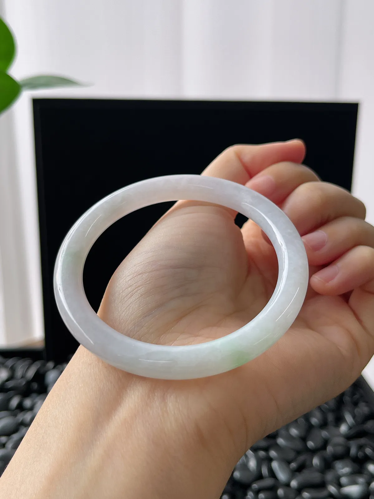 圆镯55圈口，翡翠手镯