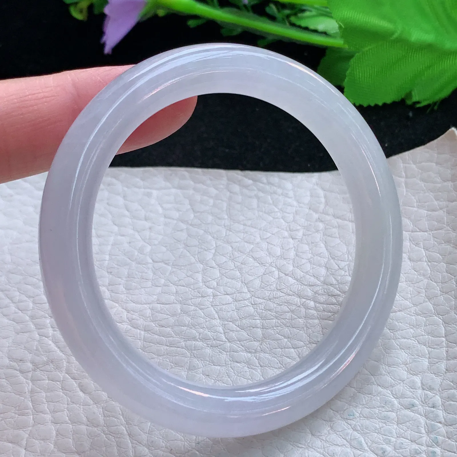 yh小圈口52*9*8.6叮当镯 翡翠a货玉手镯冰纯灵动圆条玉手环 美人镯