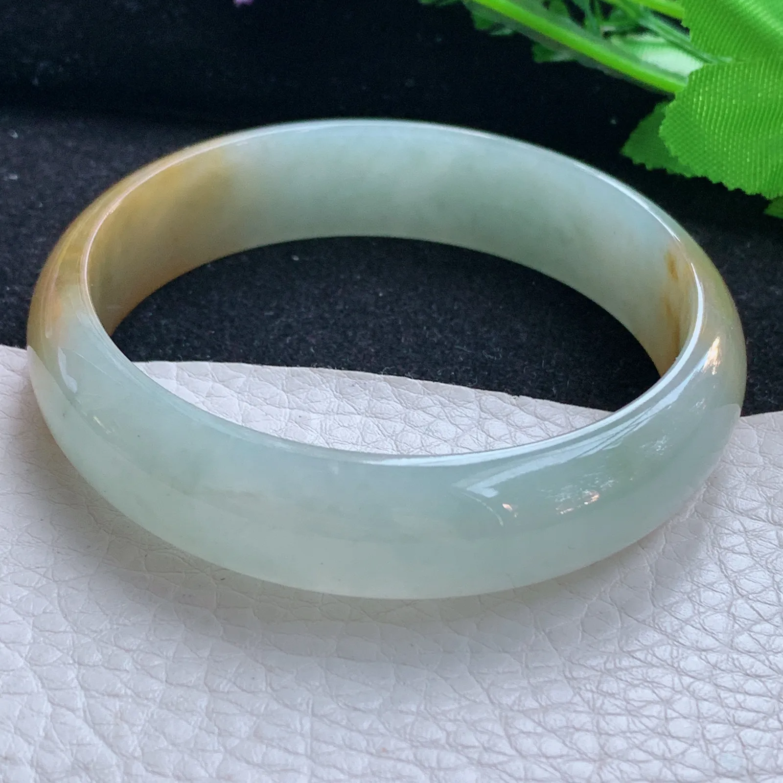 mq大圈口30*15*6.3轮胎镯 缅甸翡翠a货玉手镯冰双彩宽边玉手环