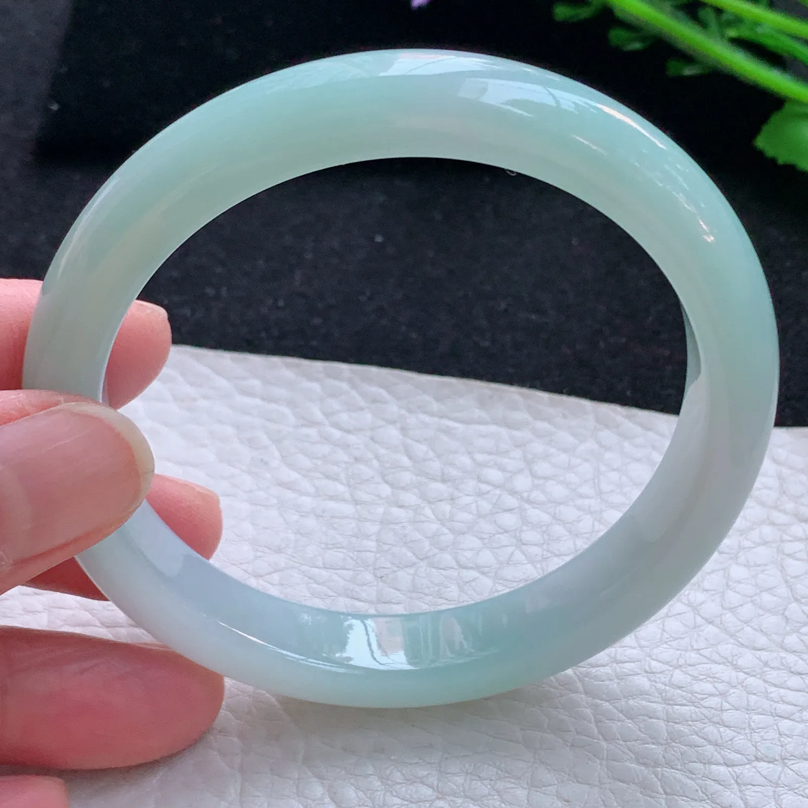 xx自然光59*11*8.2平安镯 缅甸翡翠a货玉手镯冰晴宽边玉手环