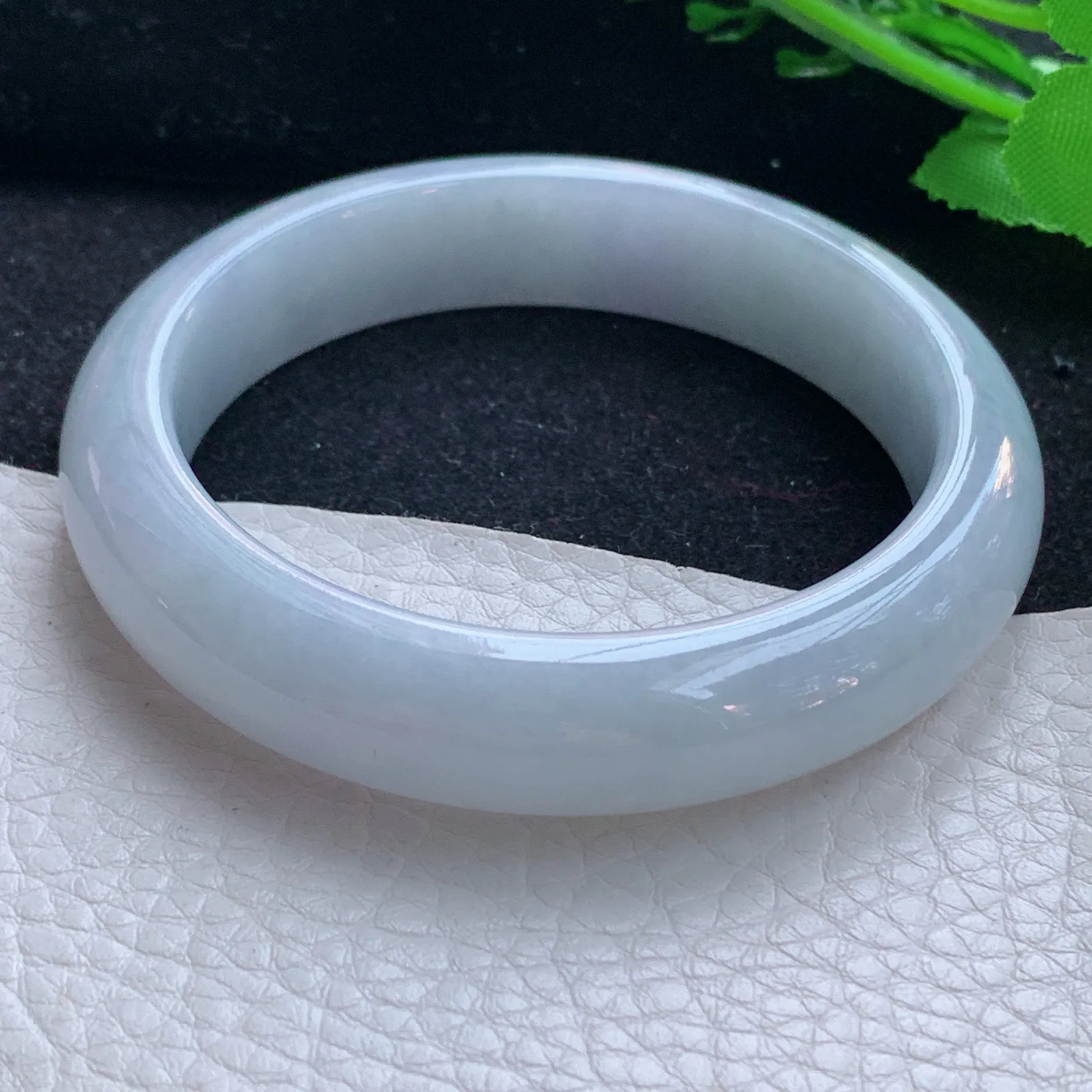 xx自然光57*13.5*8.5平安镯 缅甸翡翠a货玉手镯纯美宽边玉手环