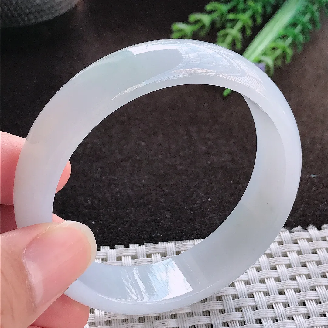 天然a货翡翠56/15.6/6.6老坑冰胶果冻轮胎手镯宽边玉手镯