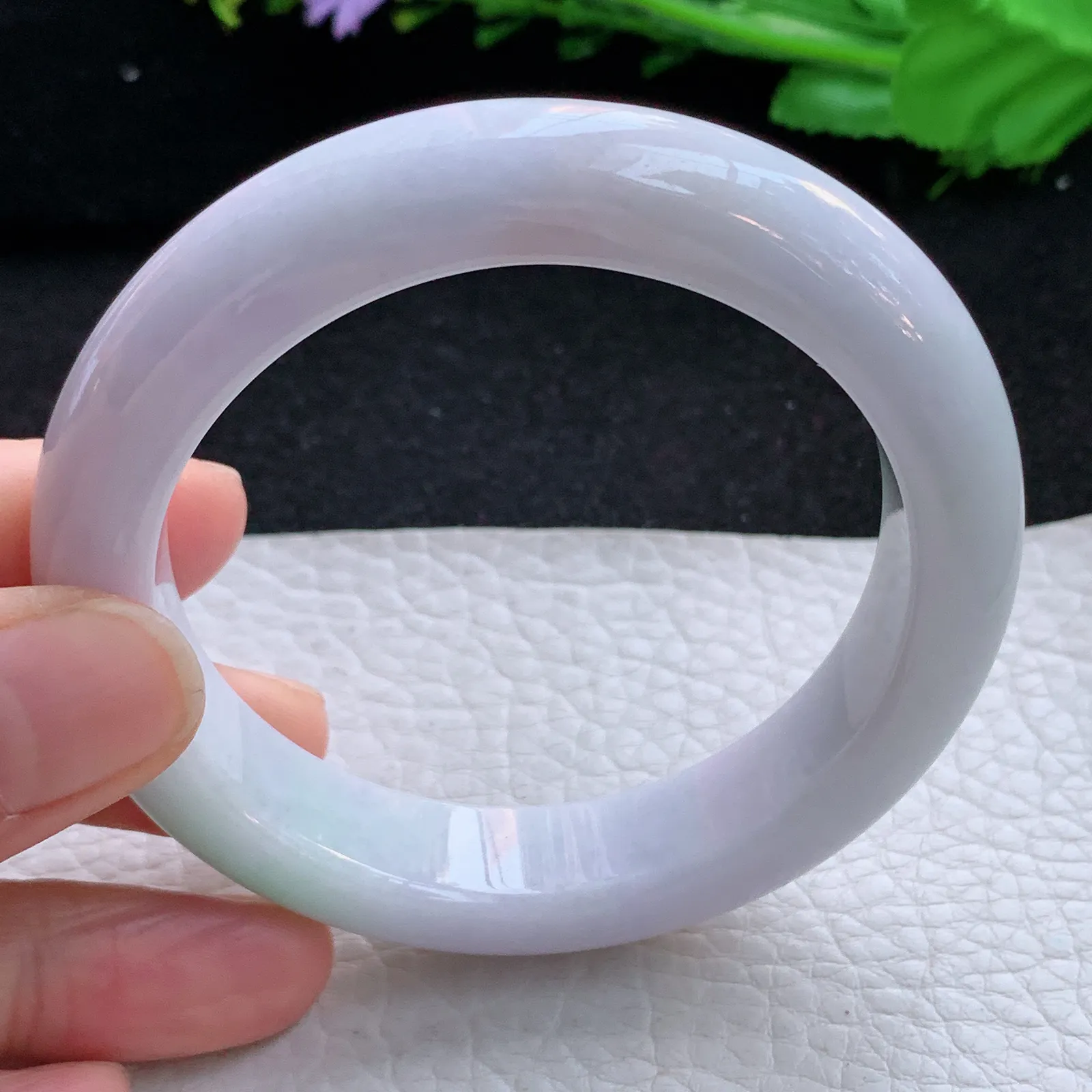 ss自然光56*13*9.3平安镯 缅甸翡翠a货玉手镯清新厚装宽边玉手环 美人镯