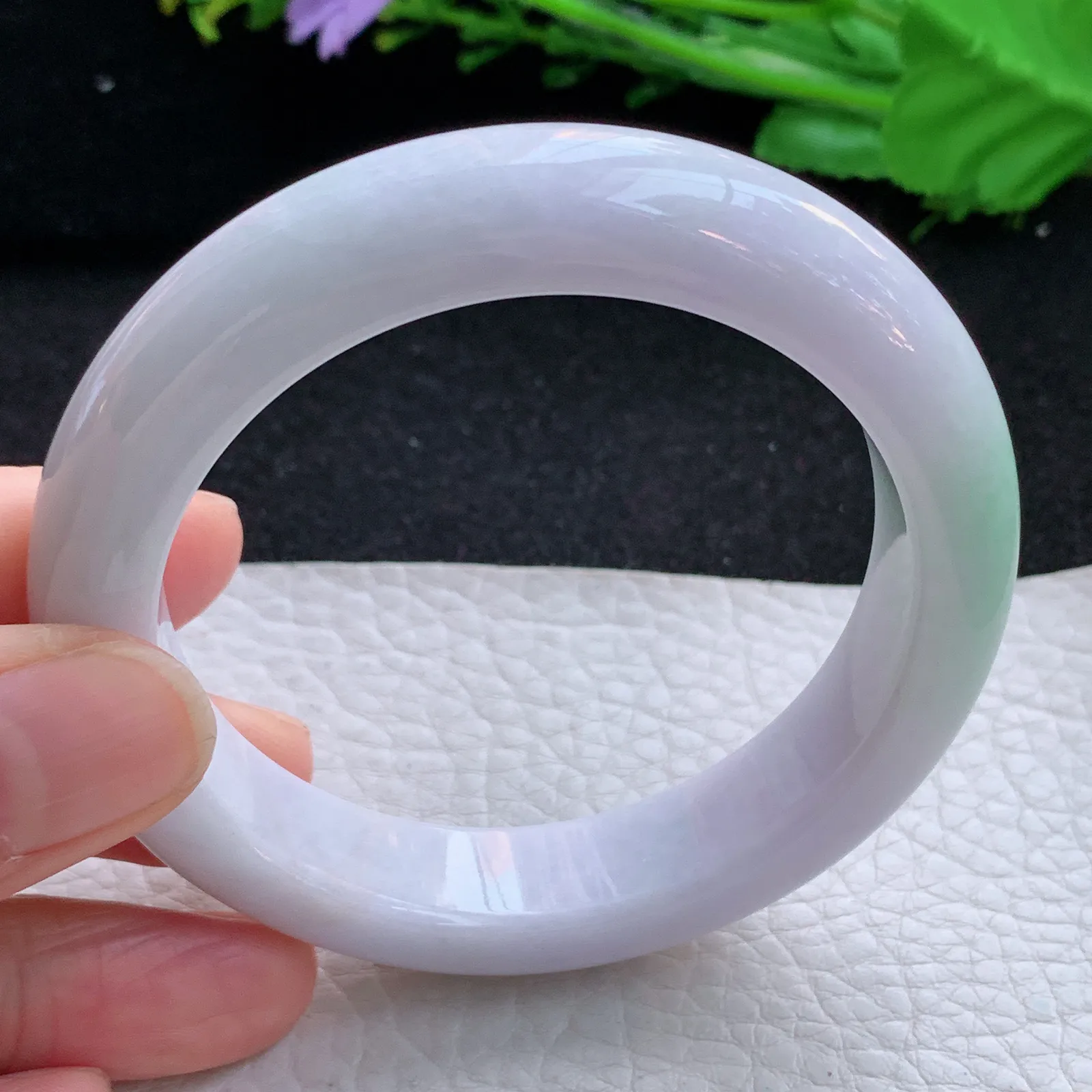 ss自然光56*13*9.3平安镯 缅甸翡翠a货玉手镯清新厚装宽边玉手环 美人镯