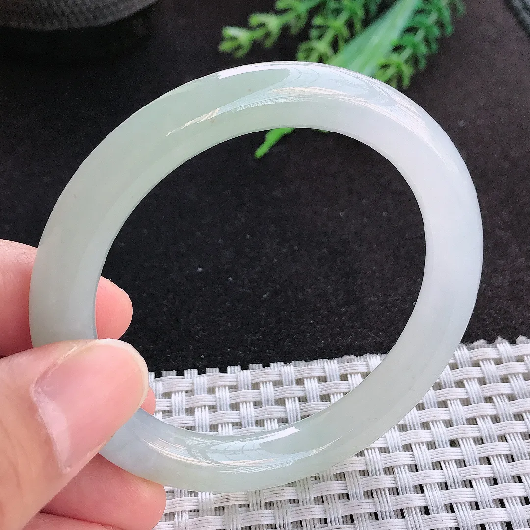 天然a货翡翠53/9老坑冰胶水灵冰晴圆条手镯玉手镯