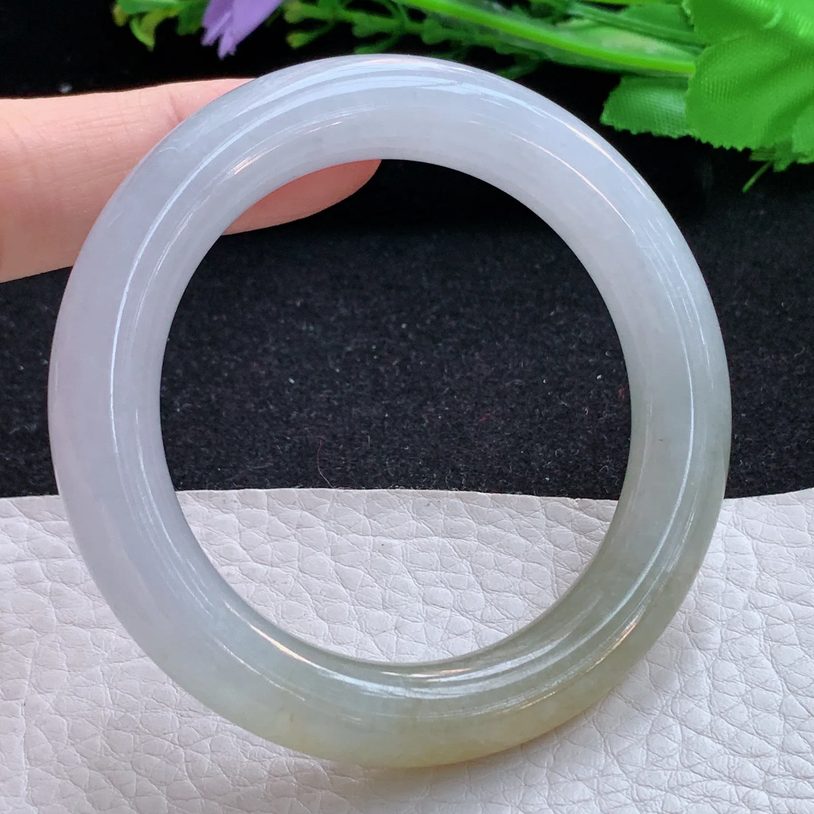 ss小圈口51.5*10.8*10.2美人镯 缅甸翡翠a货玉手镯冰双彩圆条玉手环