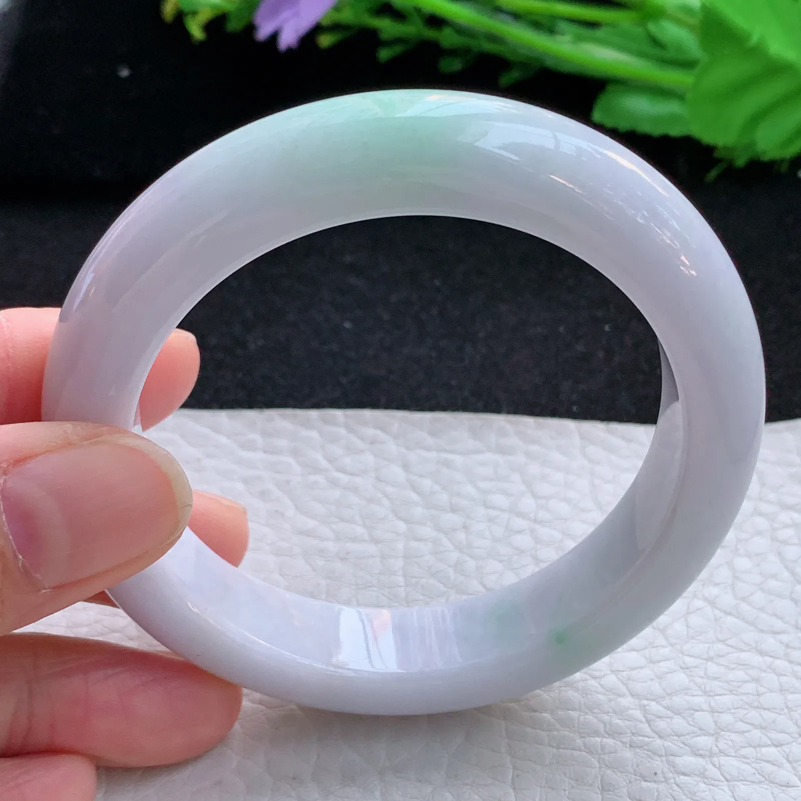 ss自然光56*13*9.3平安镯 缅甸翡翠a货玉手镯清新厚装宽边玉手环 美人镯