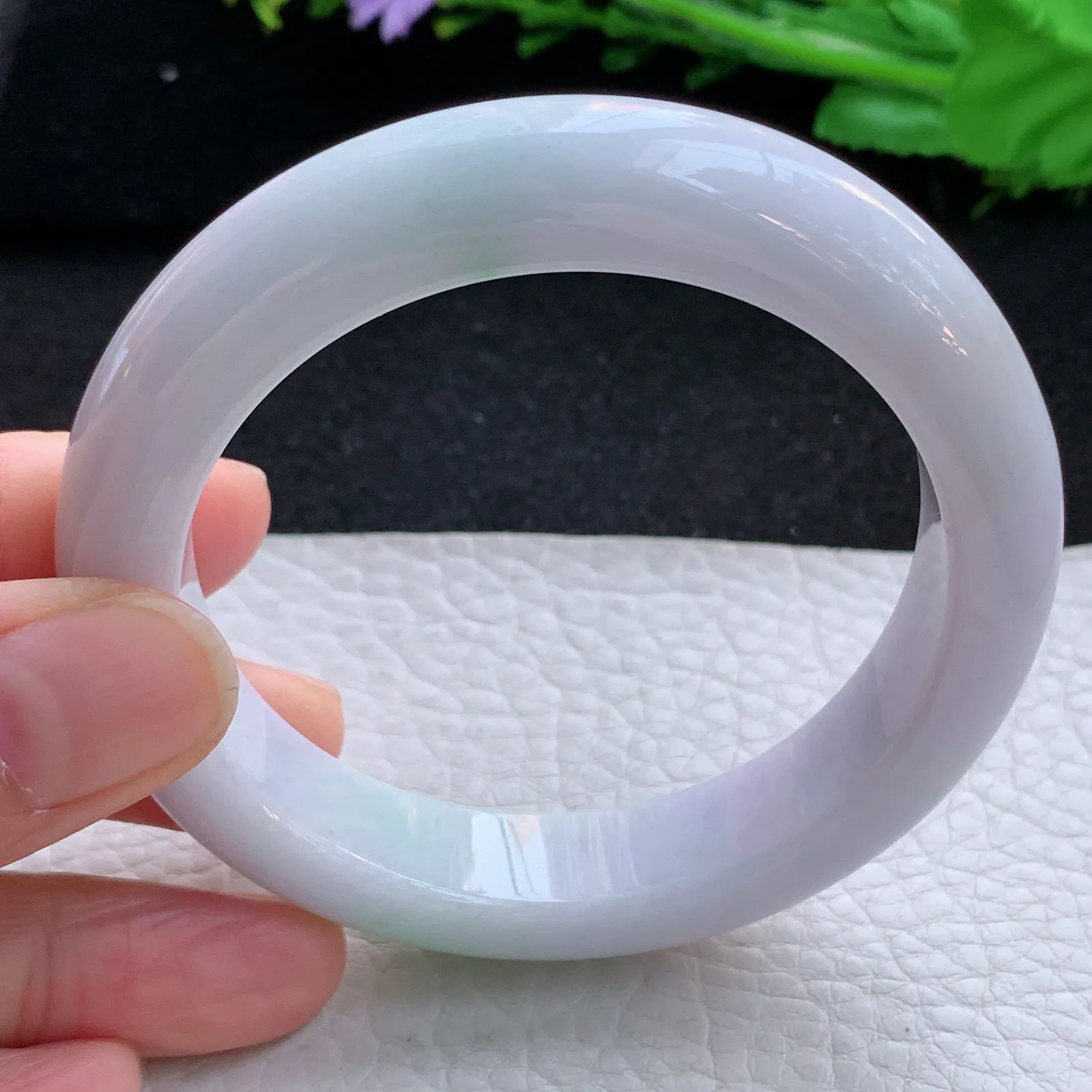 ss自然光56*13*9.3平安镯 缅甸翡翠a货玉手镯清新厚装宽边玉手环 美人镯