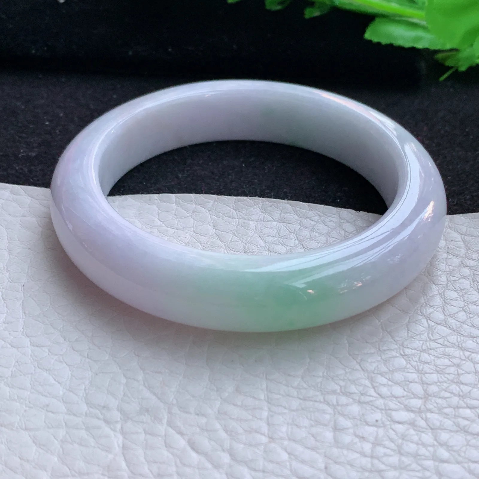 ss自然光56*13*9.3平安镯 缅甸翡翠a货玉手镯清新厚装宽边玉手环 美人镯