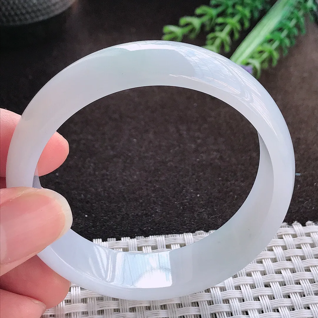 天然a货翡翠56/15.6/6.6老坑冰胶果冻轮胎手镯宽边玉手镯