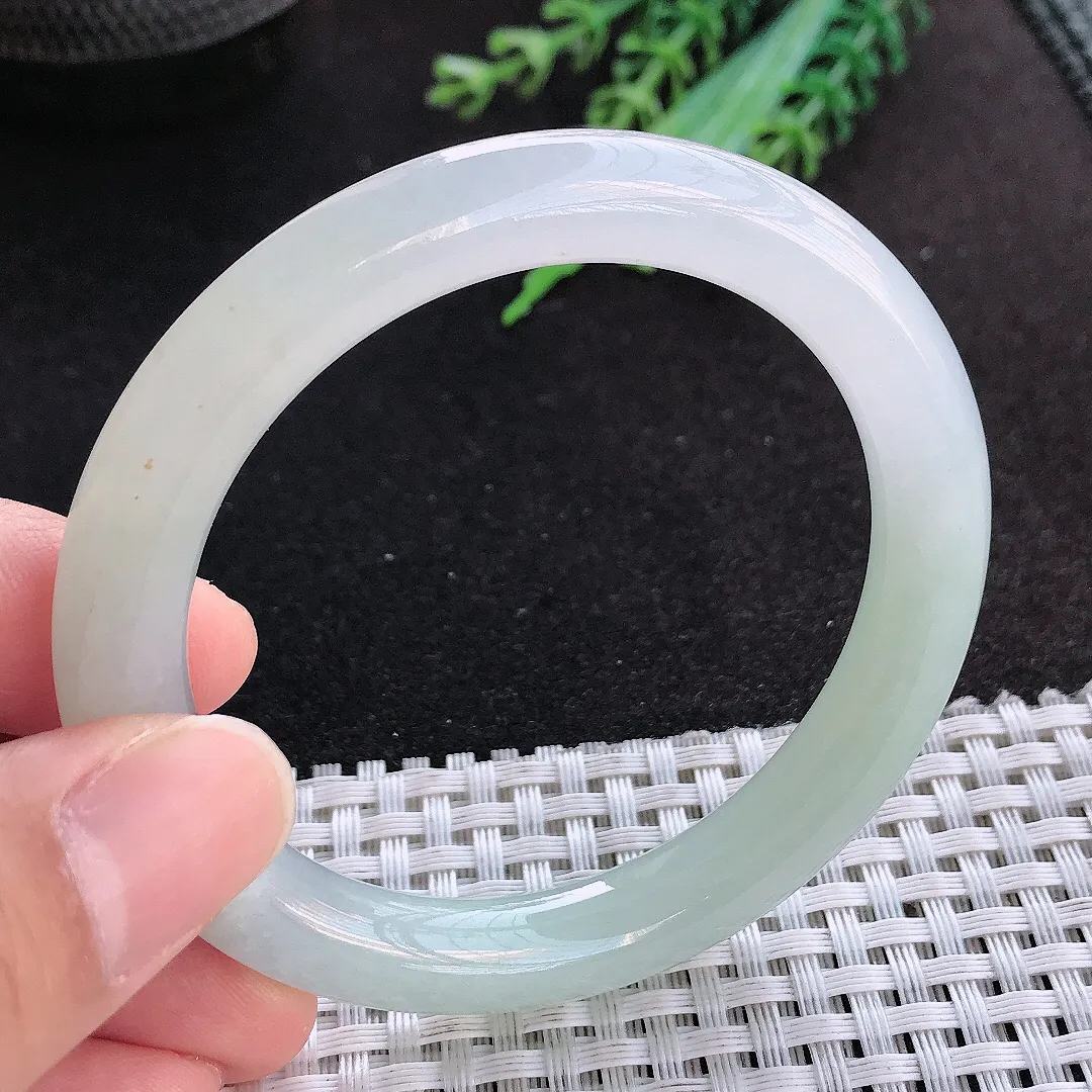 天然a货翡翠53/9老坑冰胶水灵冰晴圆条手镯玉手镯