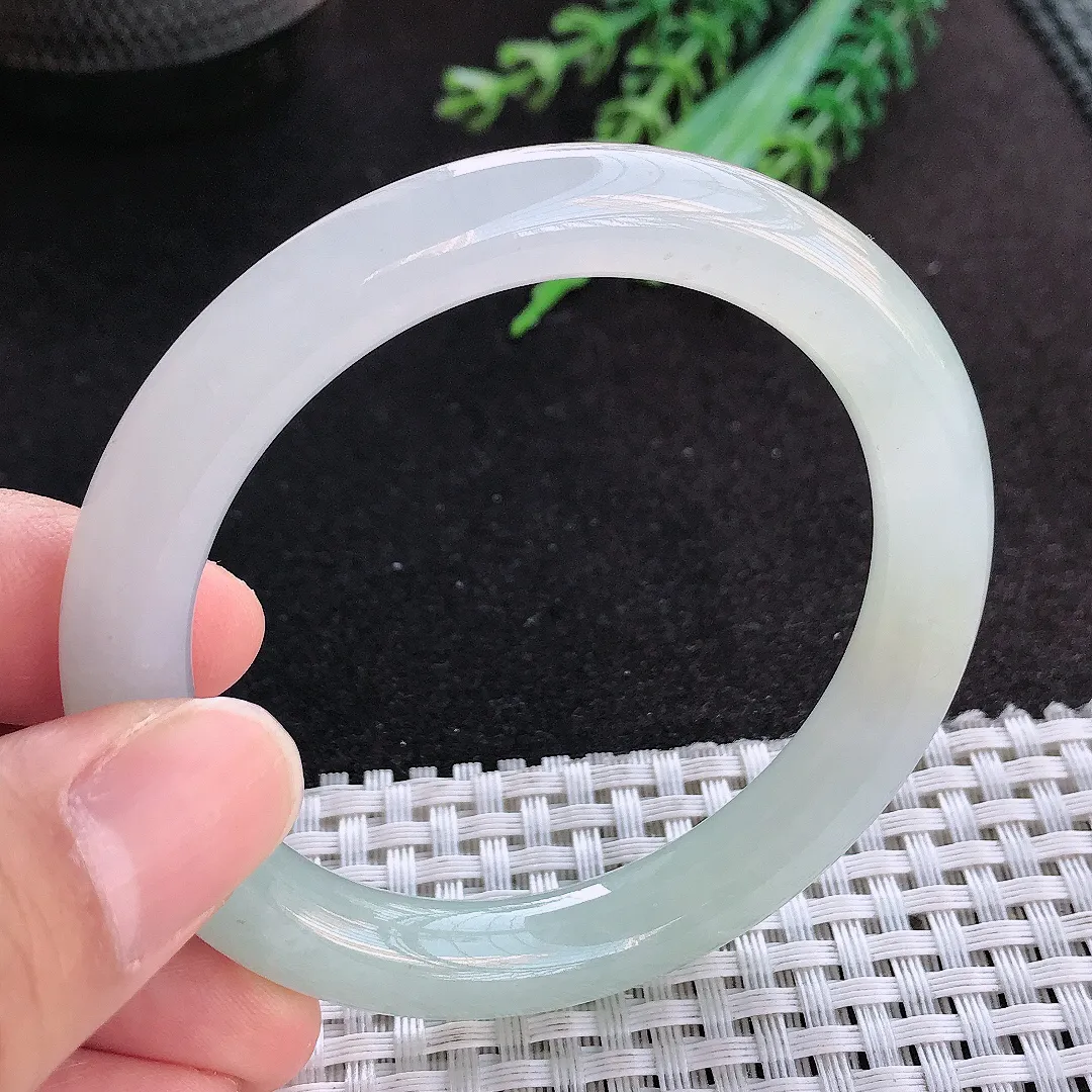 天然a货翡翠53/9老坑冰胶水灵冰晴圆条手镯玉手镯